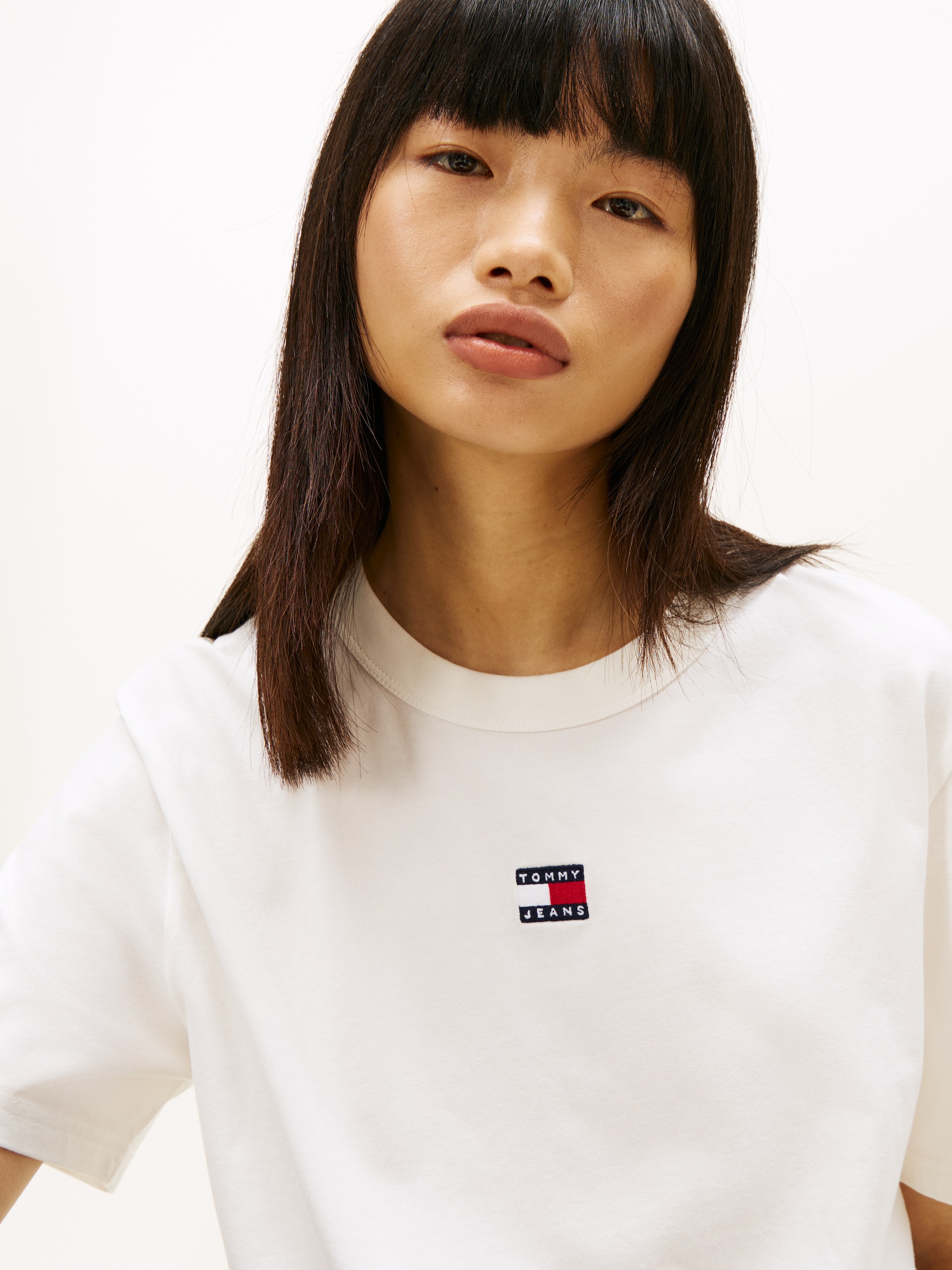 Tommy Jeans Kurzarmshirt »TJW BXY BADGE TEE EXT« Baumwolle, Boxy Fit
