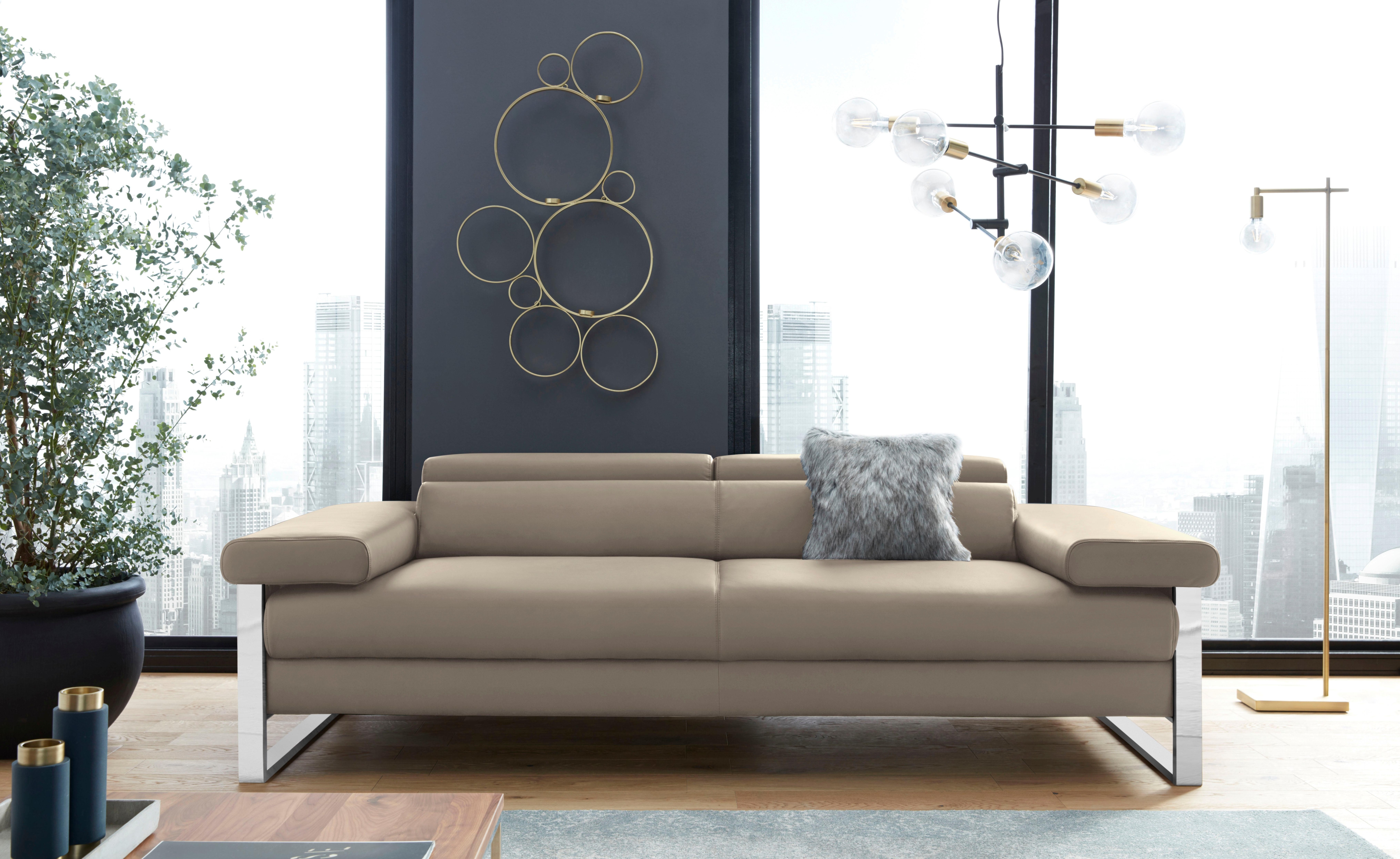 W.SCHILLIG 2-Sitzer "finn" German Design Award 2016, Fußgestell Chrom glänzend, Breite 230 cm