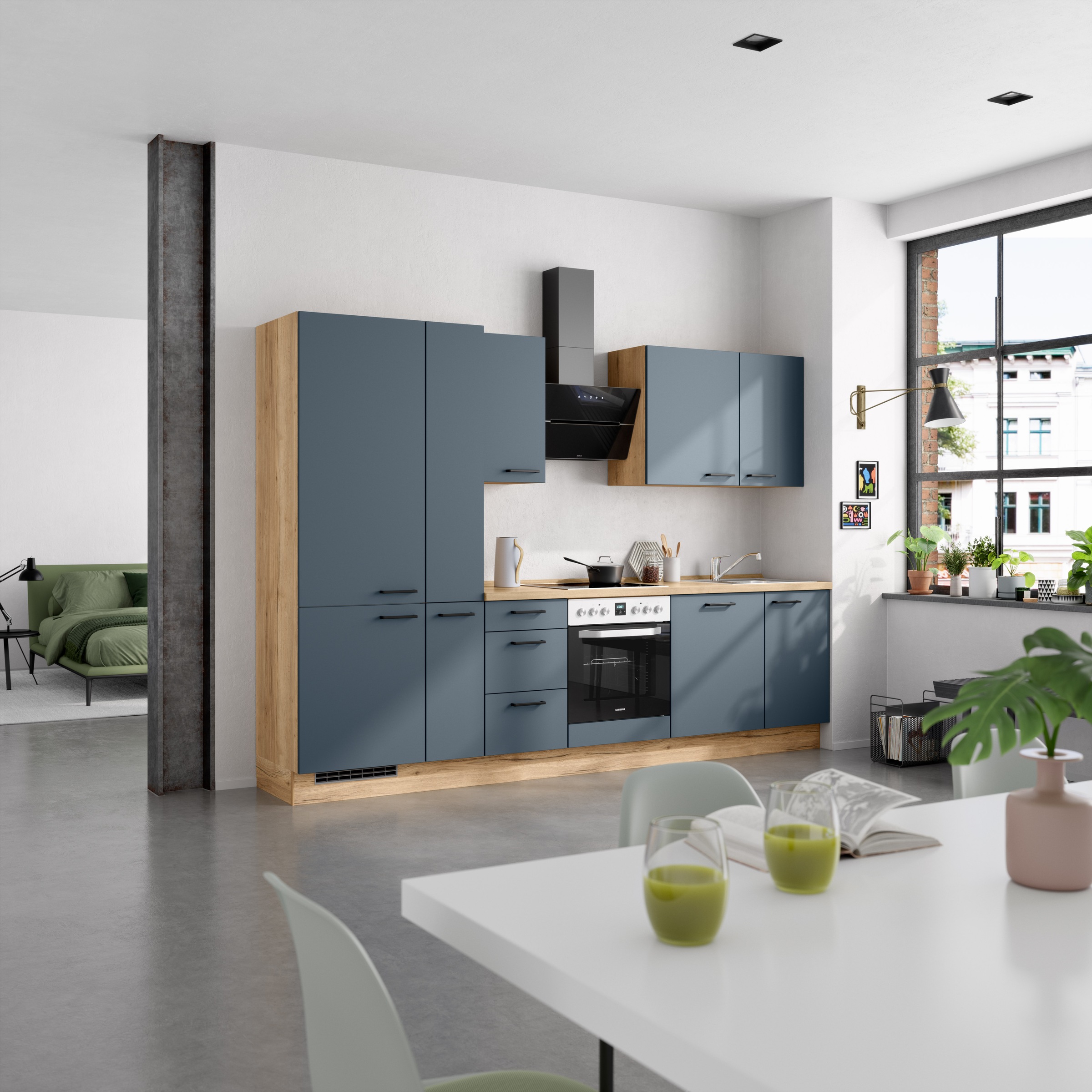 nobilia® Küchenzeile »"Easytouch II"«, vormontiert, Ausrichtung wählbar, Breite 300 cm, wahlw. mit E-Geräten