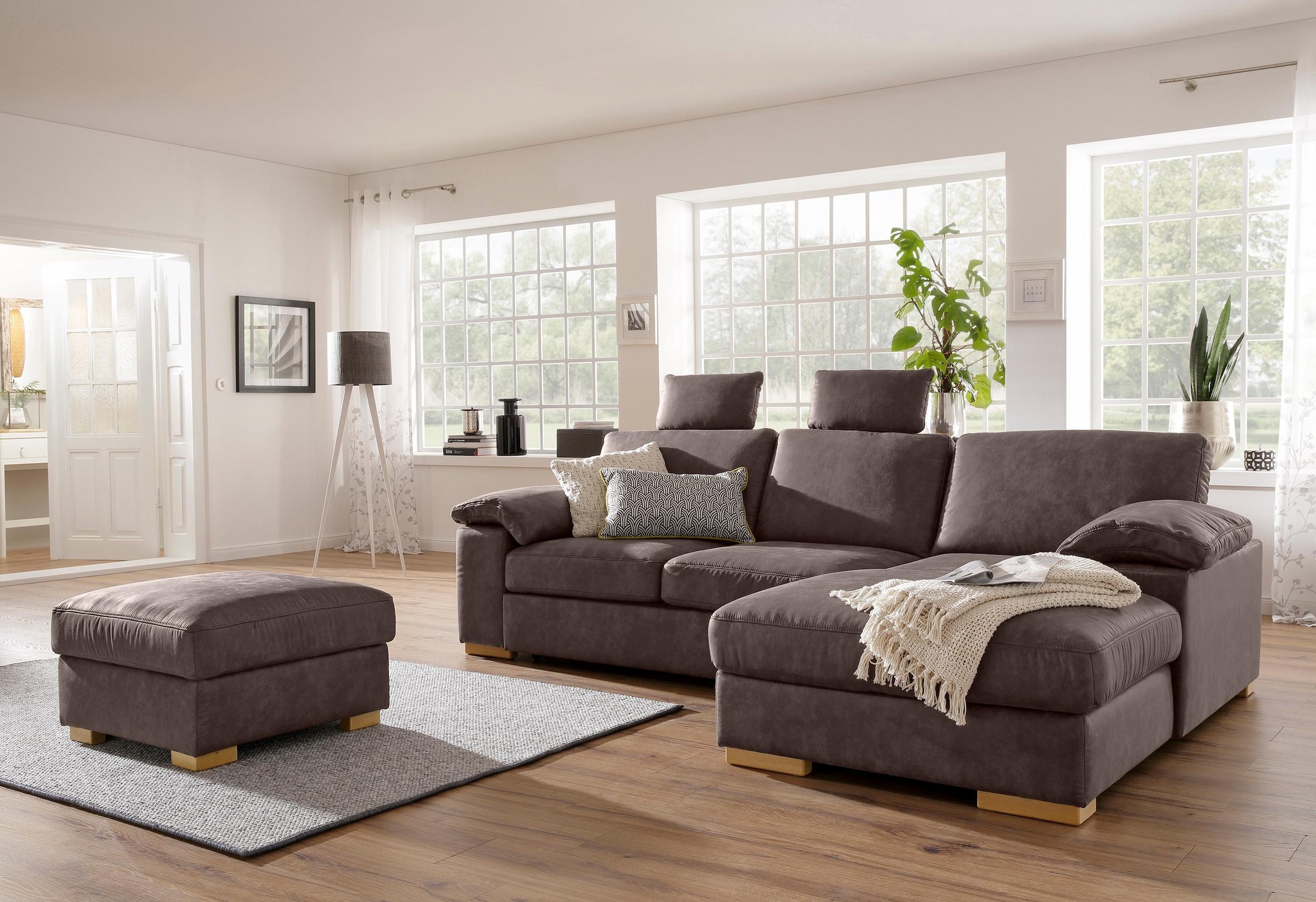 OTTO home Ecksofa "Ventura L-Form" wahlweise mit Schlaffunktion und Schlaffunktion/Bettkasten