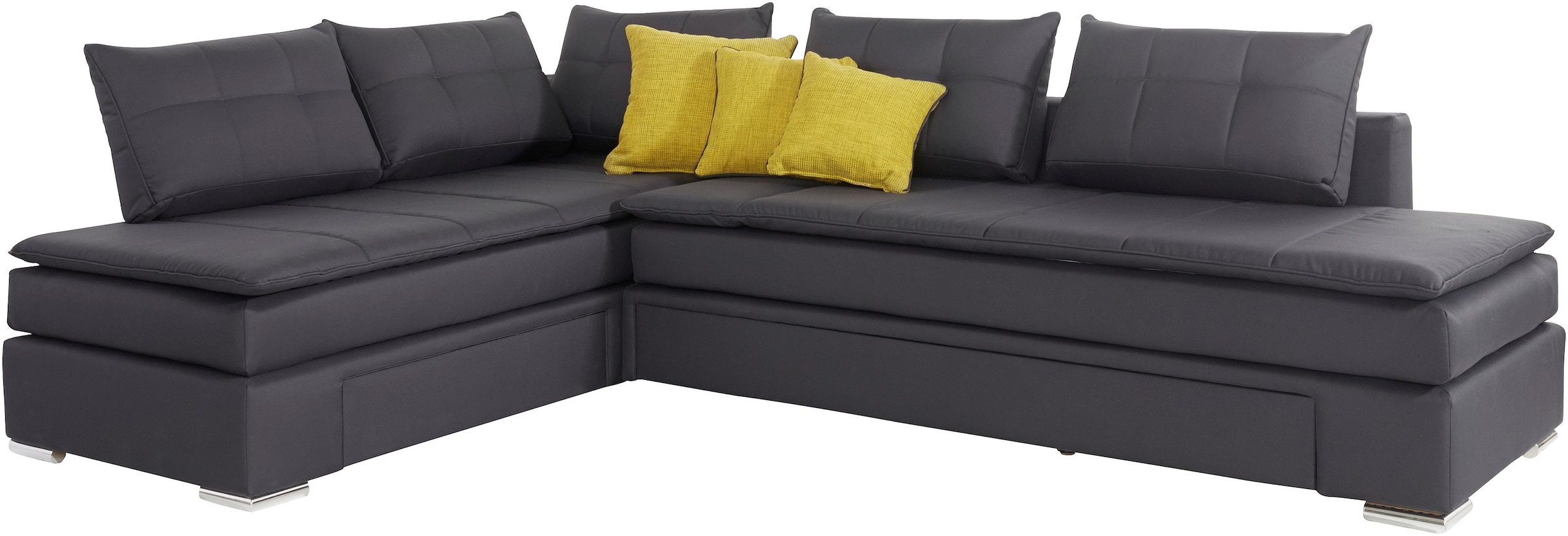 INOSIGN Ecksofa »Boxspringbett Night & Day L-Form mit Dauer-Schlaffunktion o. Armlehnen«, mit Boxspring-Bettfunktion 164x200 cm und Bettkasten, Dauerschläfer!