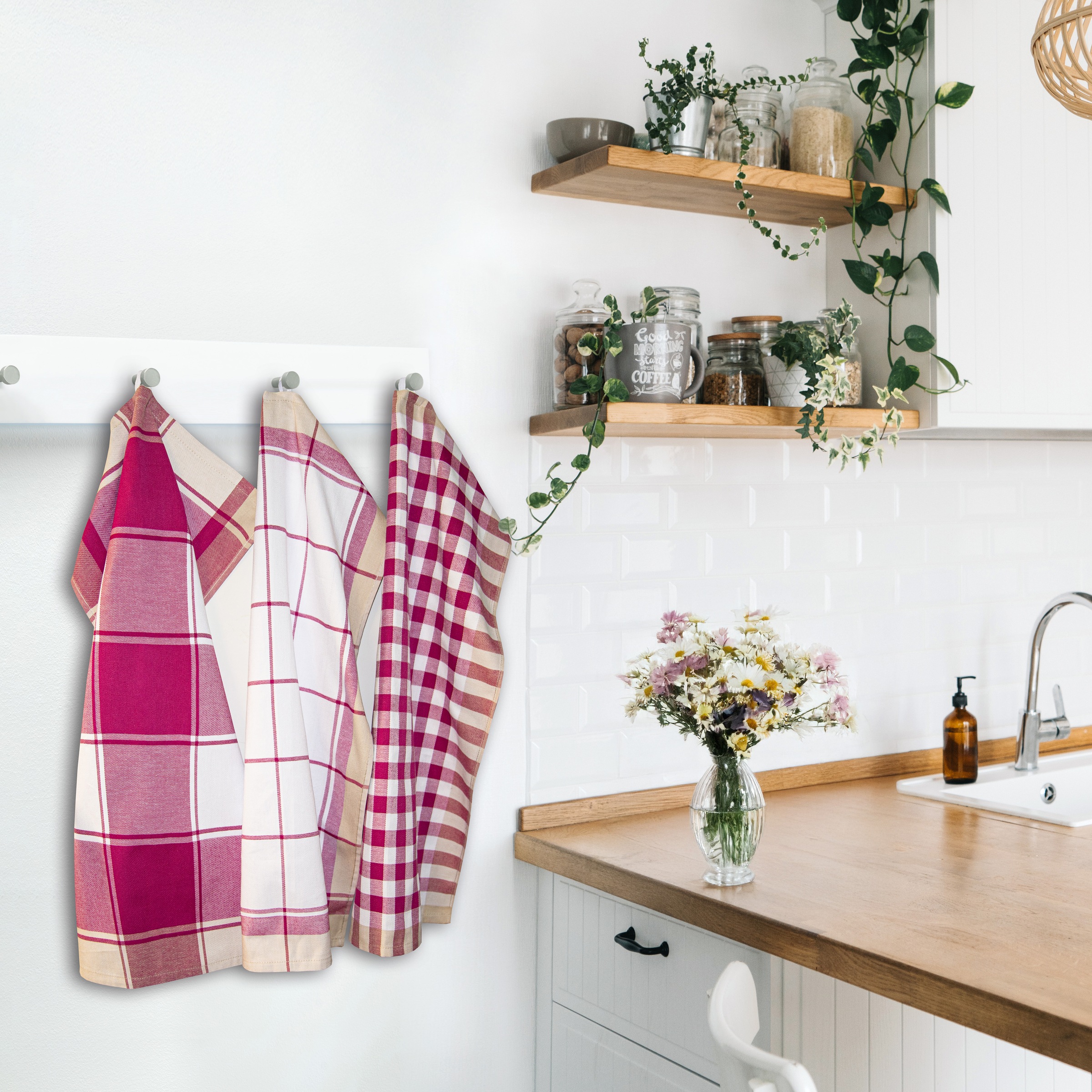 Dyckhoff Geschirrtuch "KARO, Maße je Tuch ca. 50x70 cm, aus 100% Baumwolle" günstig online kaufen