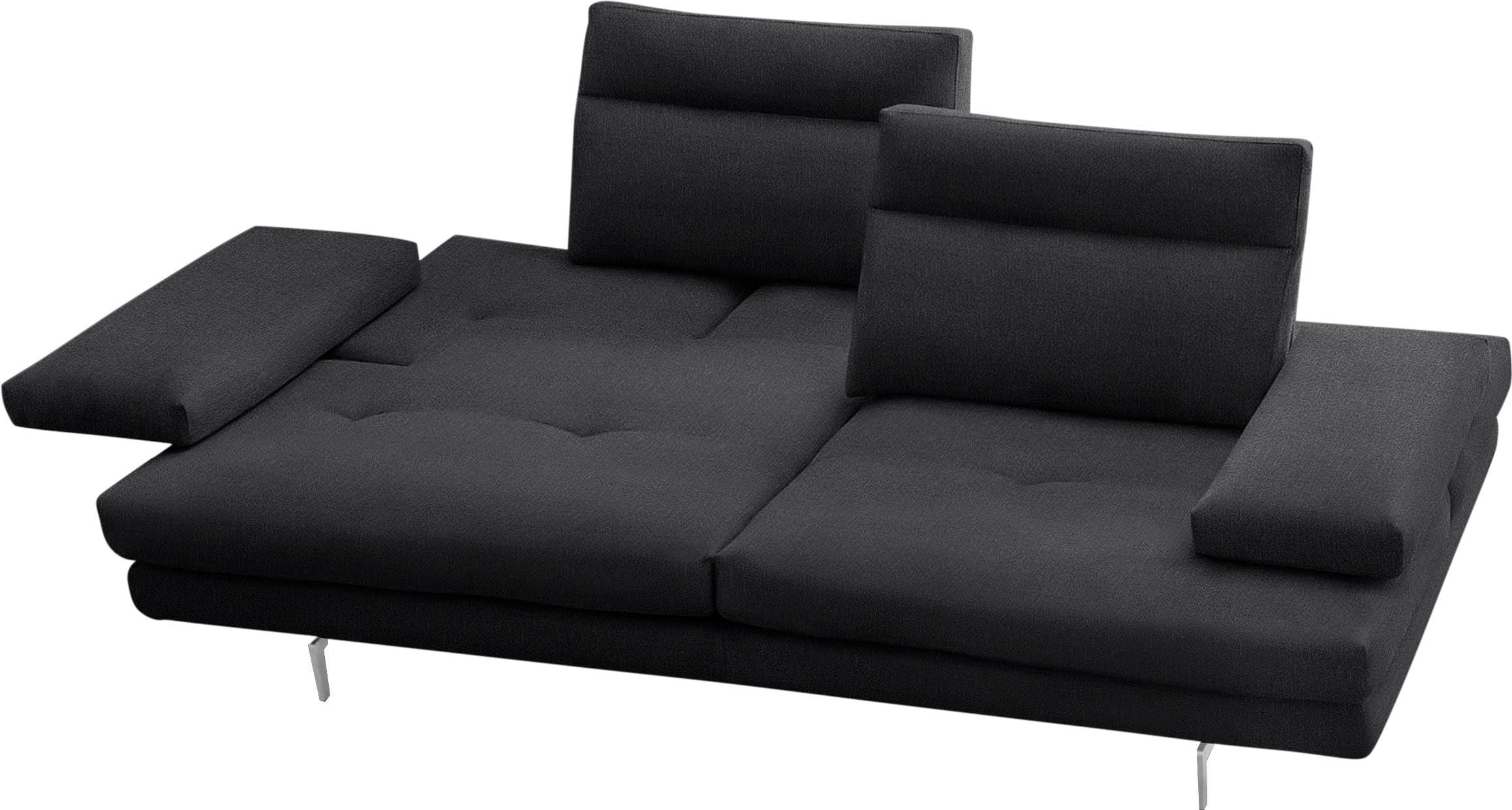 CALIA ITALIA 3-Sitzer »Toby Wing, Designsofa mit hohem Sitzkomfort, bequem und elegant«, inklusive Sitztiefenverstellung, Füße in Chrom glänzend