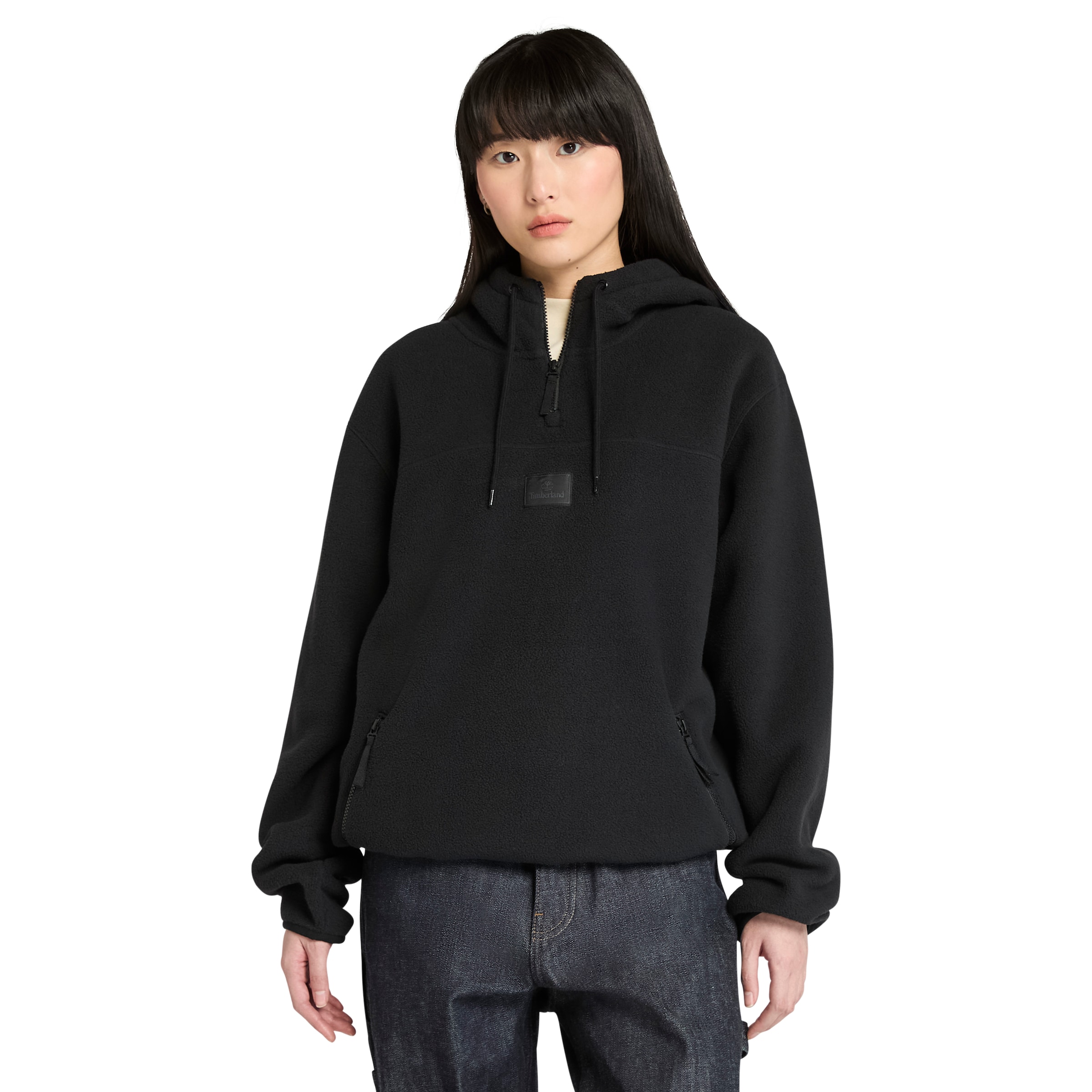 Timberland Fleecepullover "Silicon Badge Polar Fleece Hoodie", mit Reißverschlusstaschen, atmungsaktiv, schnell trocknend, aus Fleece