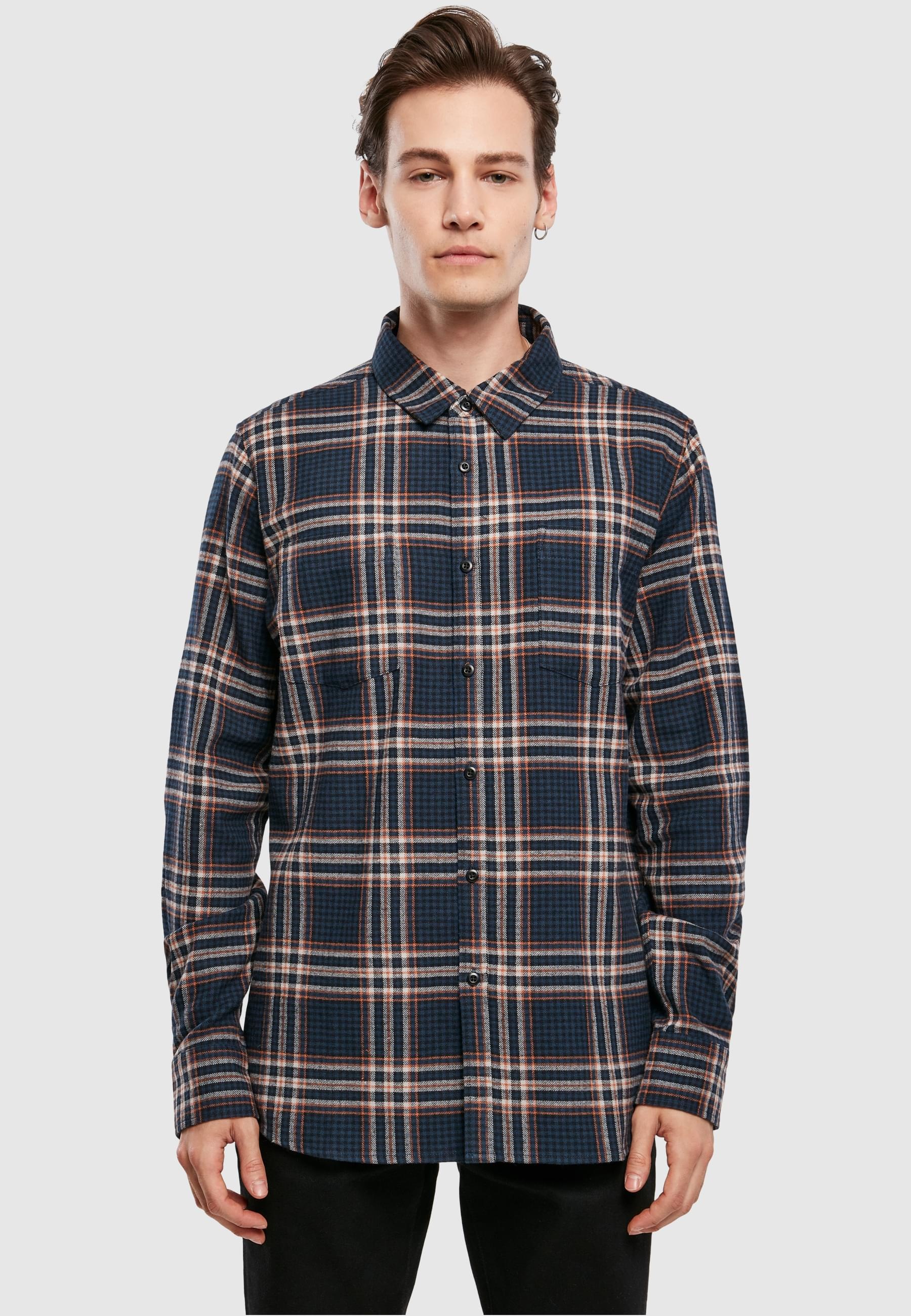 URBAN CLASSICS Langarm-Poloshirt »Urban Classics Herren Checked Campus Shirt« 1 Stk.