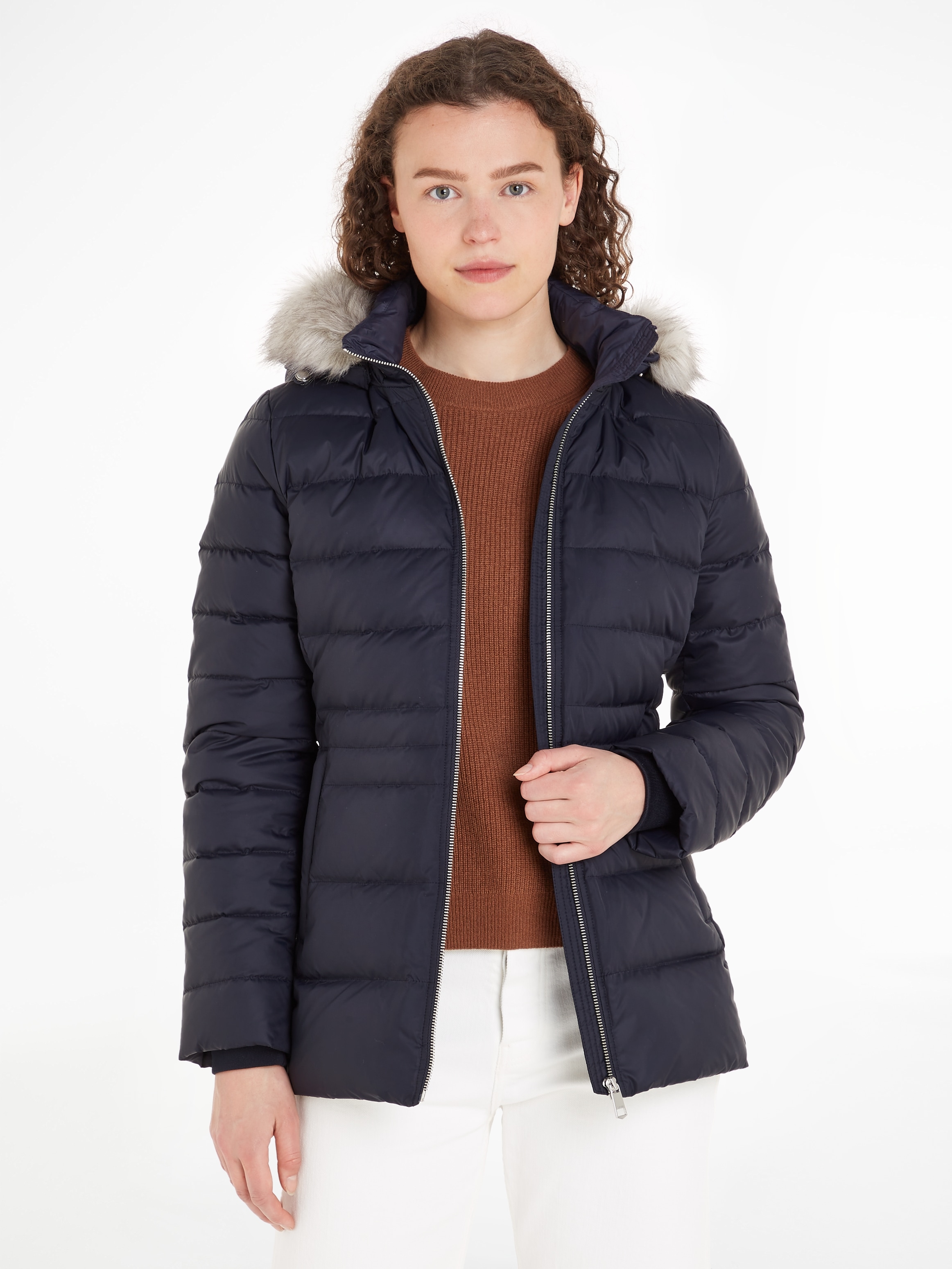 Tommy Hilfiger Daunenjacke "TYRA DOWN JACKET WITH FUR", mit Kapuze, mit Kun günstig online kaufen