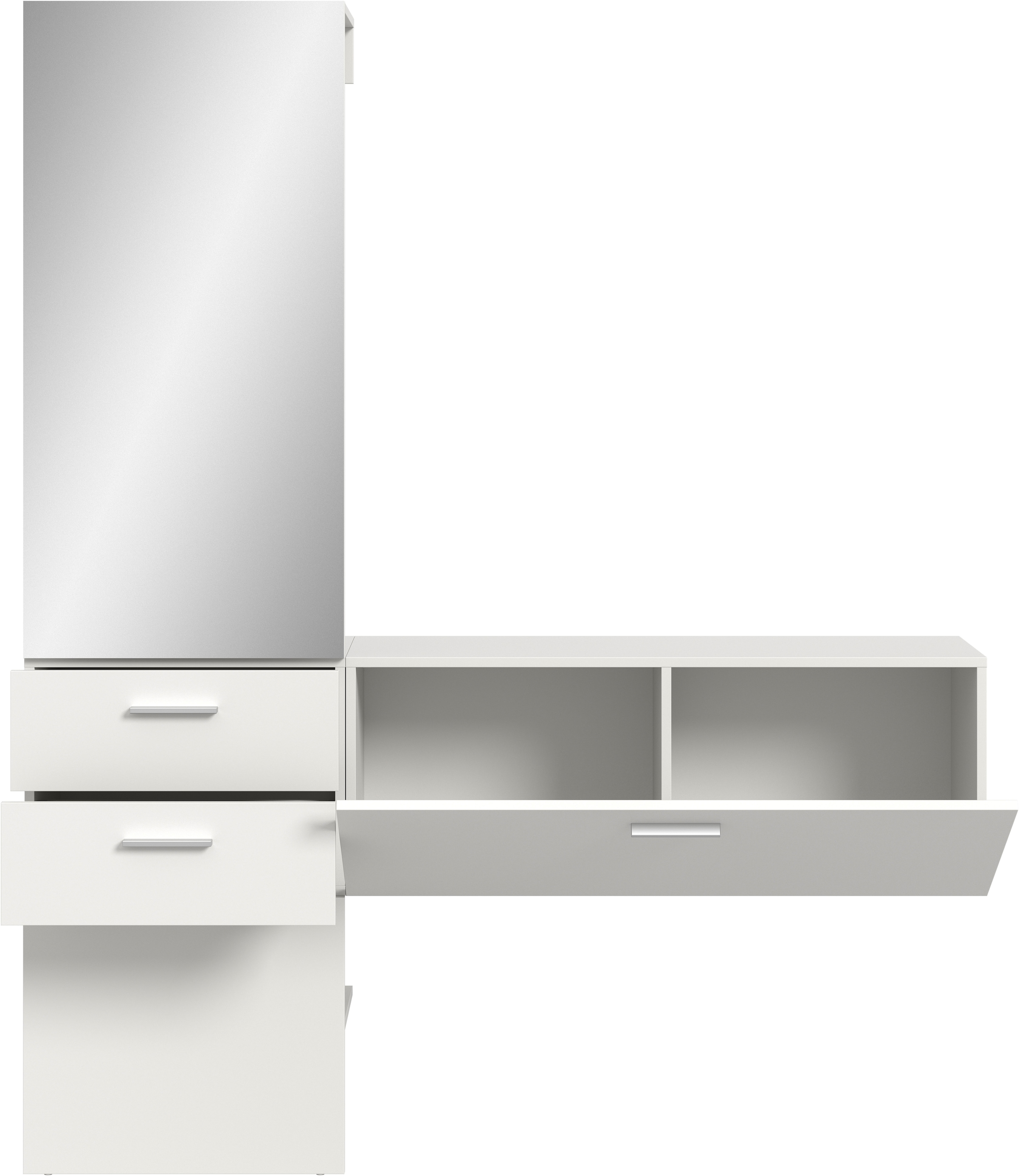 INOSIGN Garderoben-Set, (Set, 2 St.), Lumo, Garderobenset Breite: 156 cm, Spiegel, 2 Schubladen, Flur, Diele