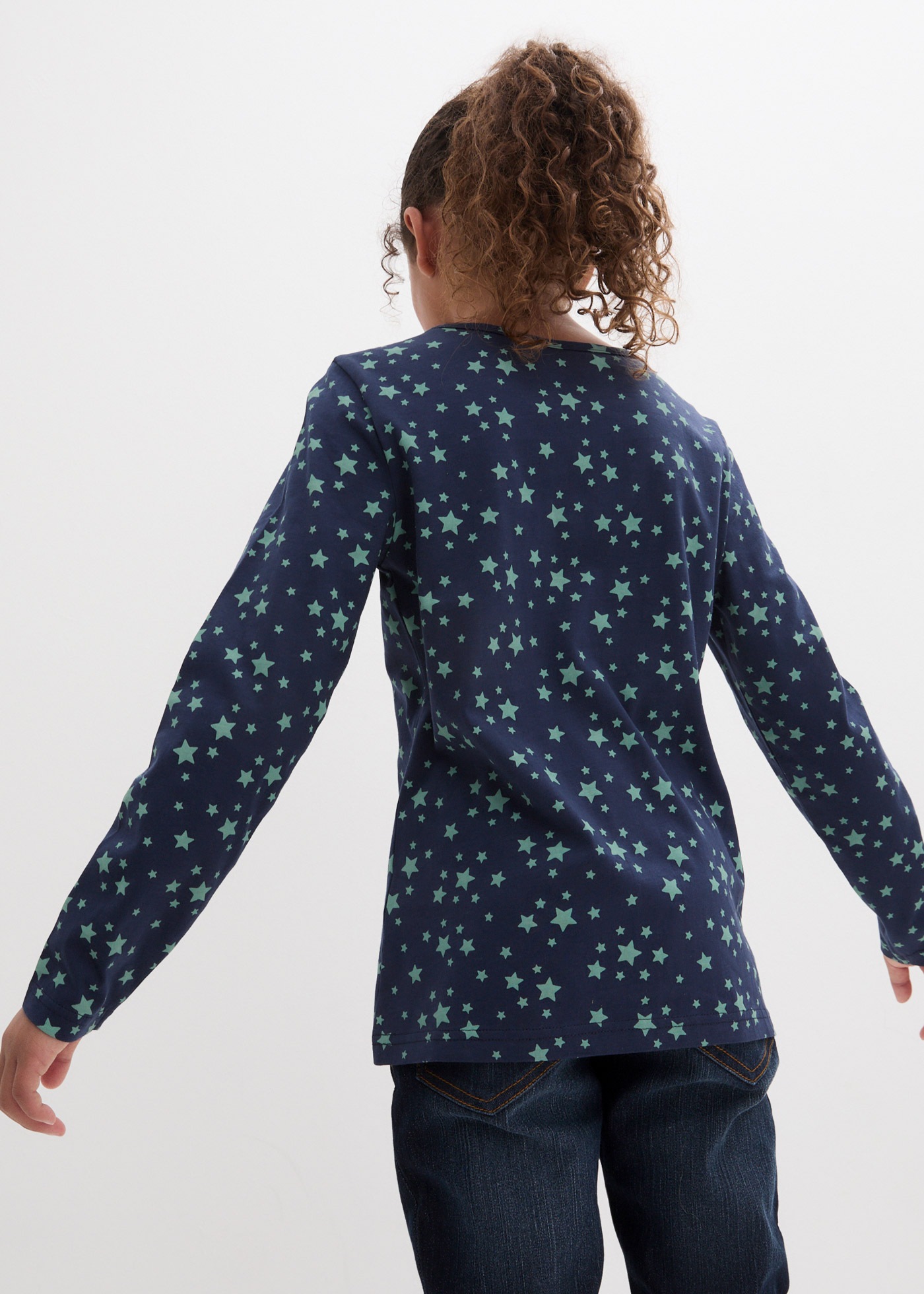 Thumbnail - bonprix Langarmshirt Packung, 3, 3 Stk. schmale Passform, Langarm-Ärmel, aus Baumwolle