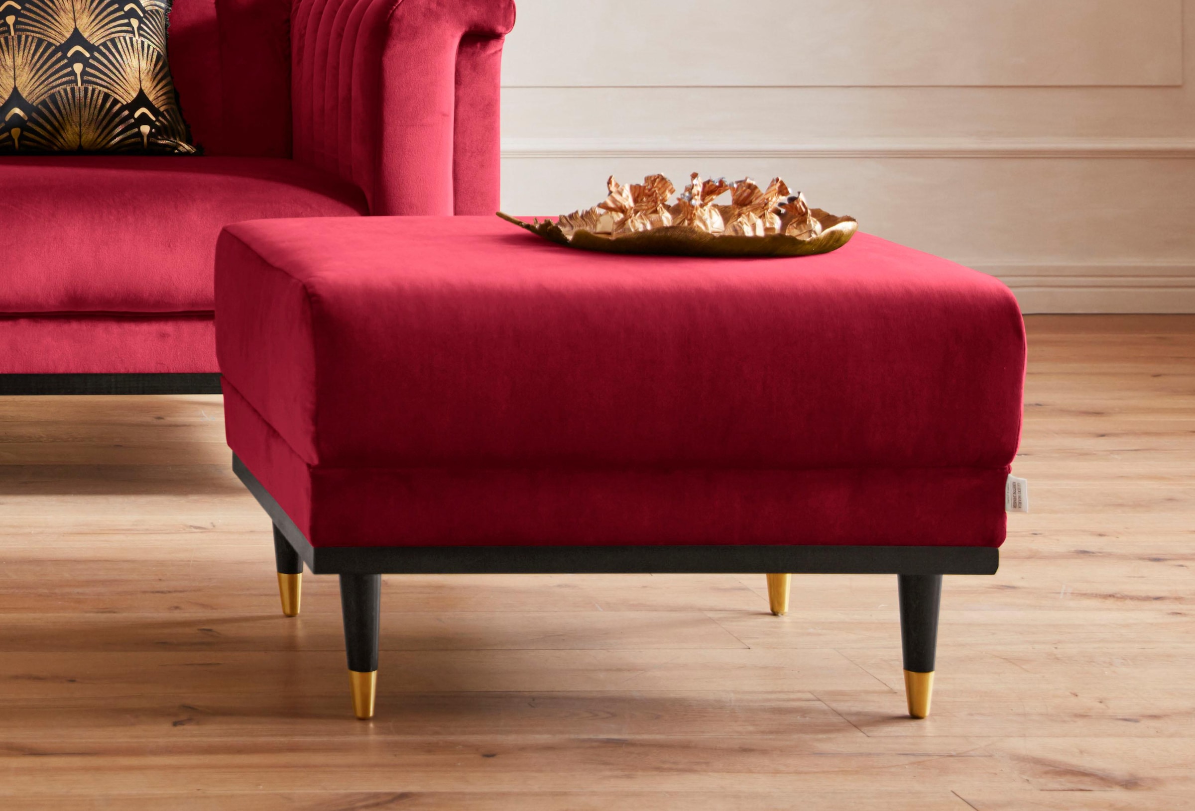 Home affaire Hocker "Chamby" mit Holzrahmen unten günstig online kaufen