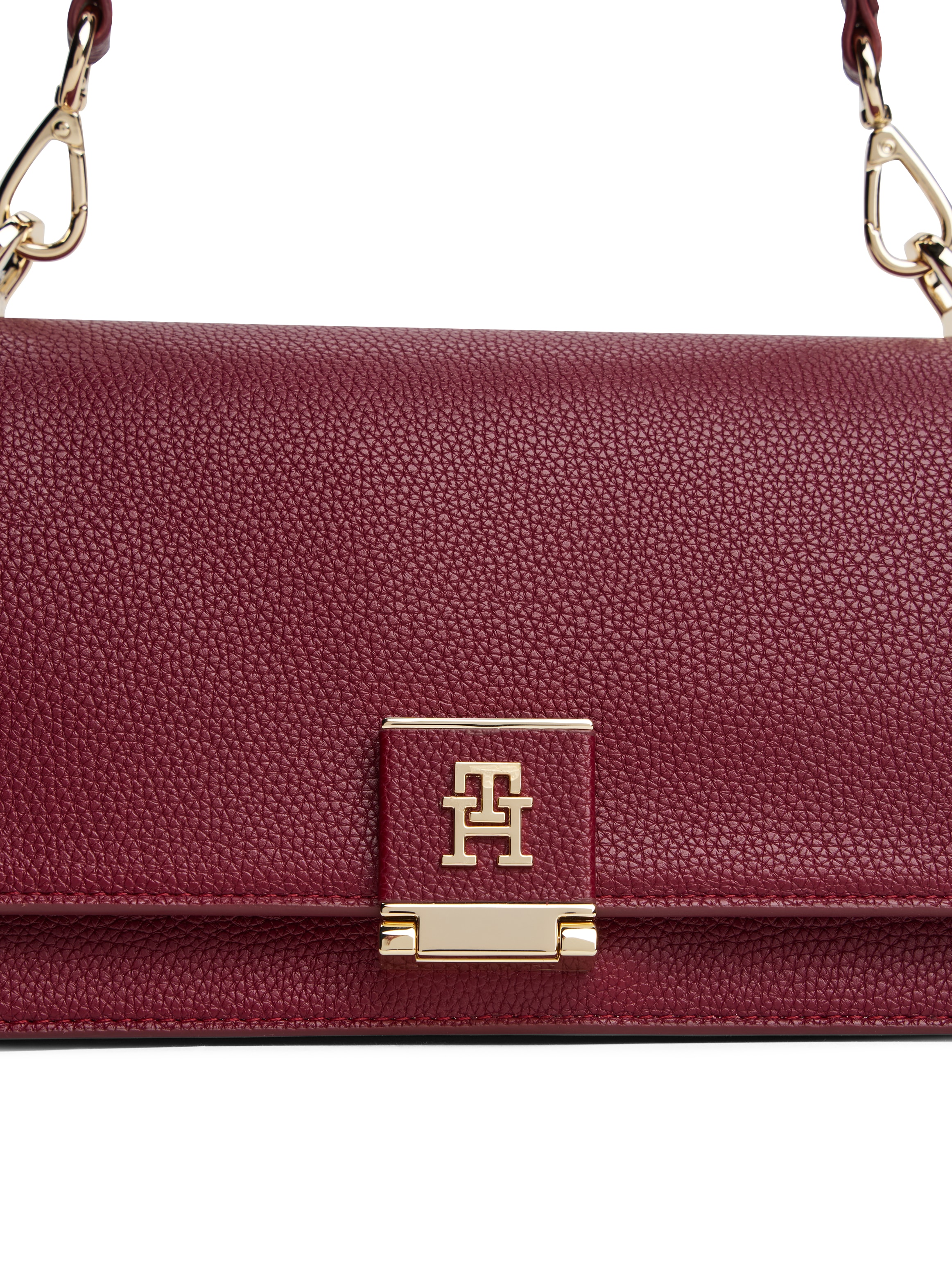 Tommy Hilfiger Umhängetasche »TH HER MED CROSSOVER«, Damen Tragetasche, Schultertasche mit goldfarbenem Steckverschluss
