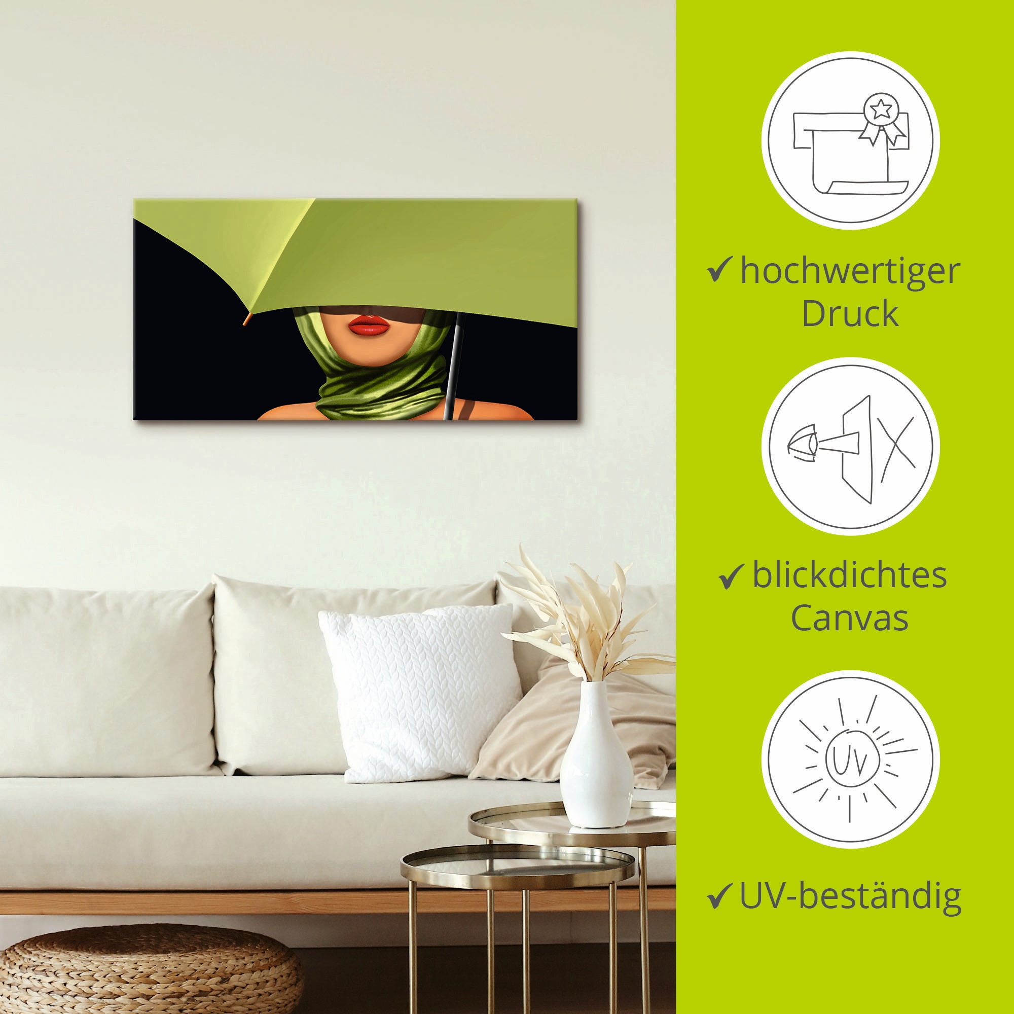 Artland Wandbild »Rote Lippen«, Mode, (1 St.), als Leinwandbild, Poster, Wandaufkleber in verschied. Größen
