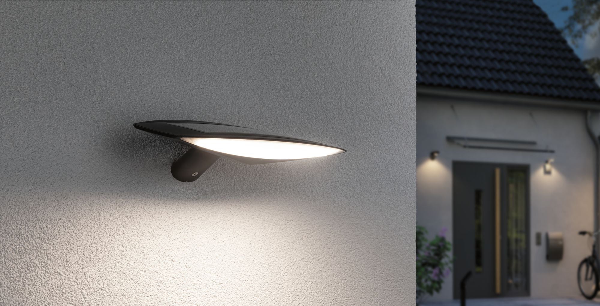 Paulmann Außen-Wandleuchte »Kiran«, 1 flammig-flammig, LED-Modul, Anthrazit IP44 180lm Warmweiß mit Bewegungsmelder