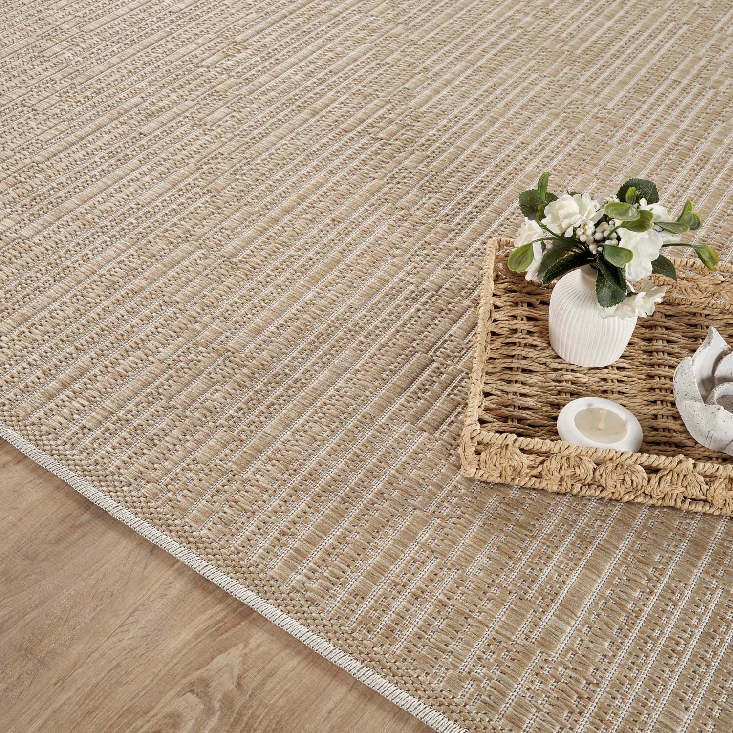 Carpet City Outdoorteppich »Outdoor 789 , auch in rund« rechteckig 5 mm Höhe Witterungsbeständig für Balkon, Terrasse, In und Outdoor, Sisal Optik