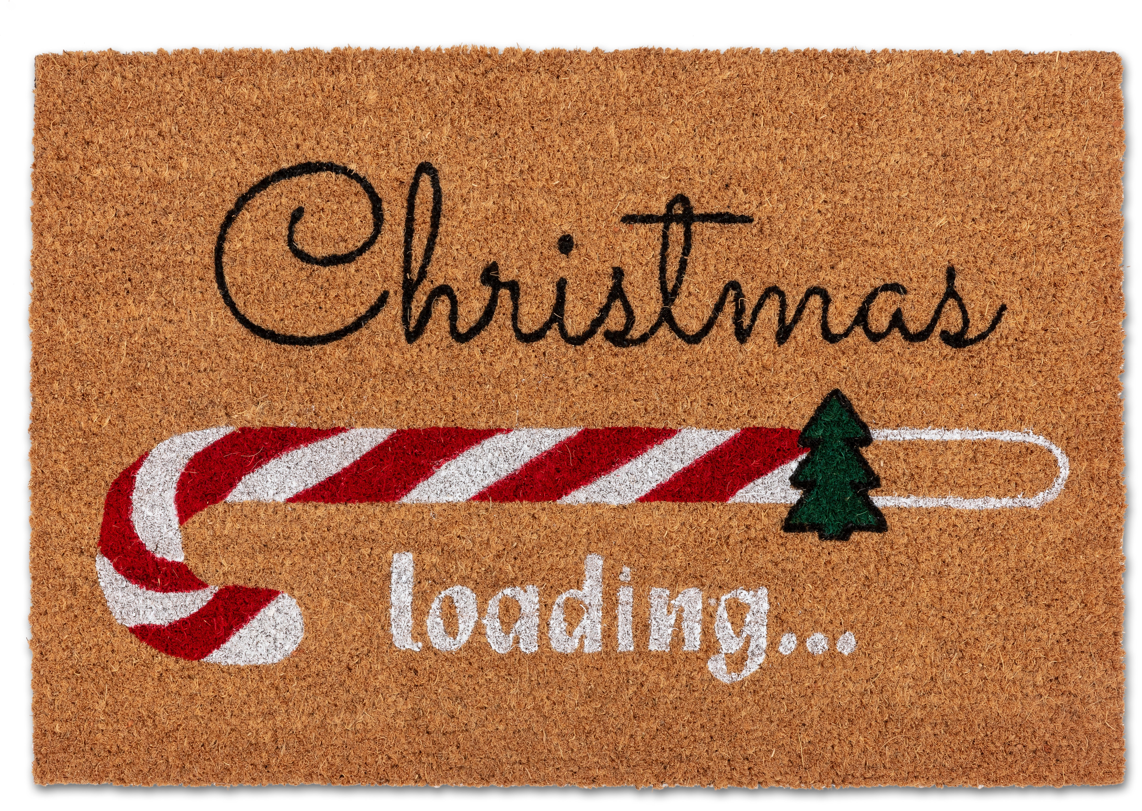 ASTRA Fußmatte "Kokosvelours Xmas loadin 40x60" rechteckig 1,4 mm Höhe Kokos, Natürliches Material, Zuckerstange, Weihnachten