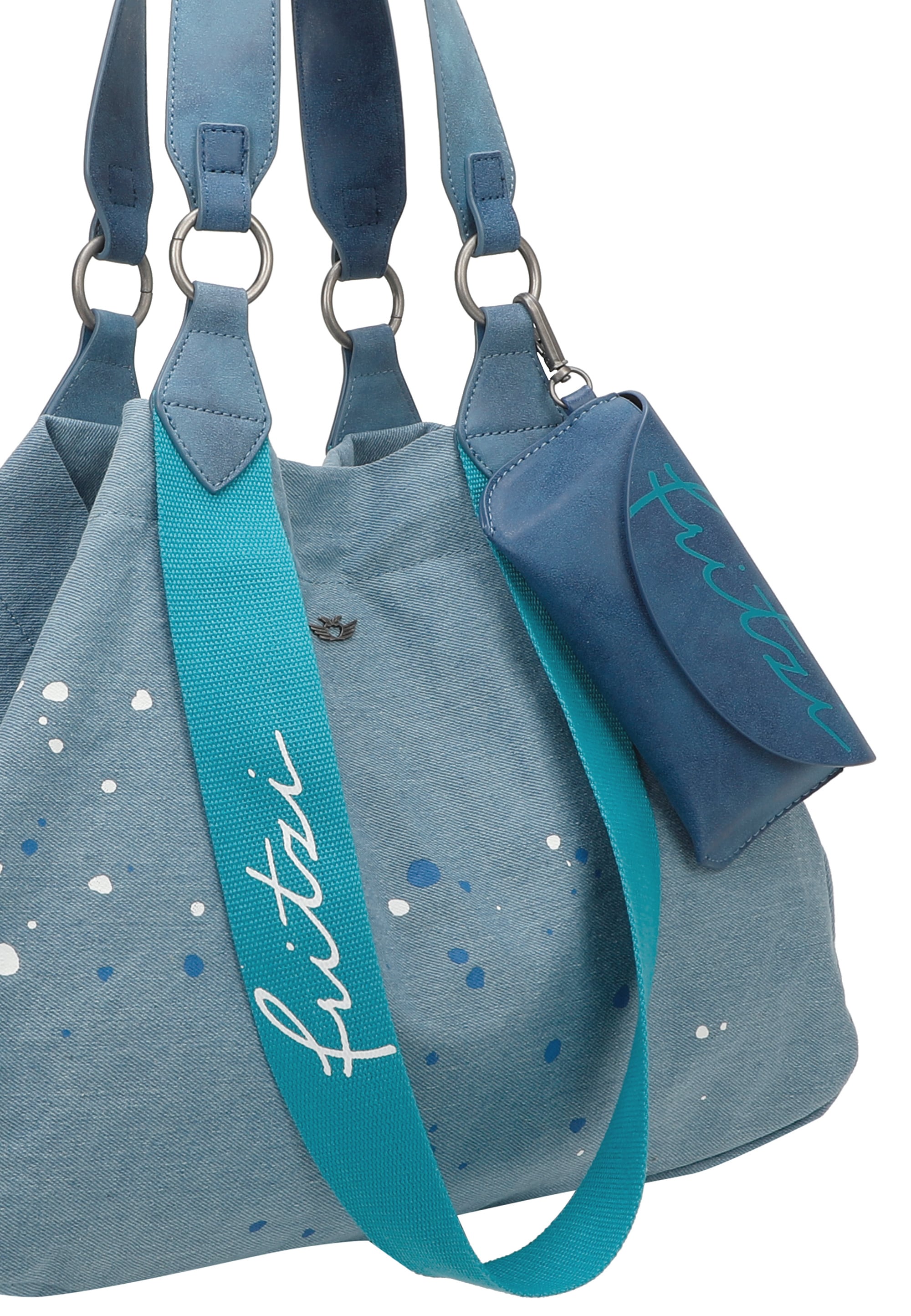Fritzi aus Preußen Schultertasche »Izzy Medium Limited Denim«, mit abnehmbarem Brillenetui