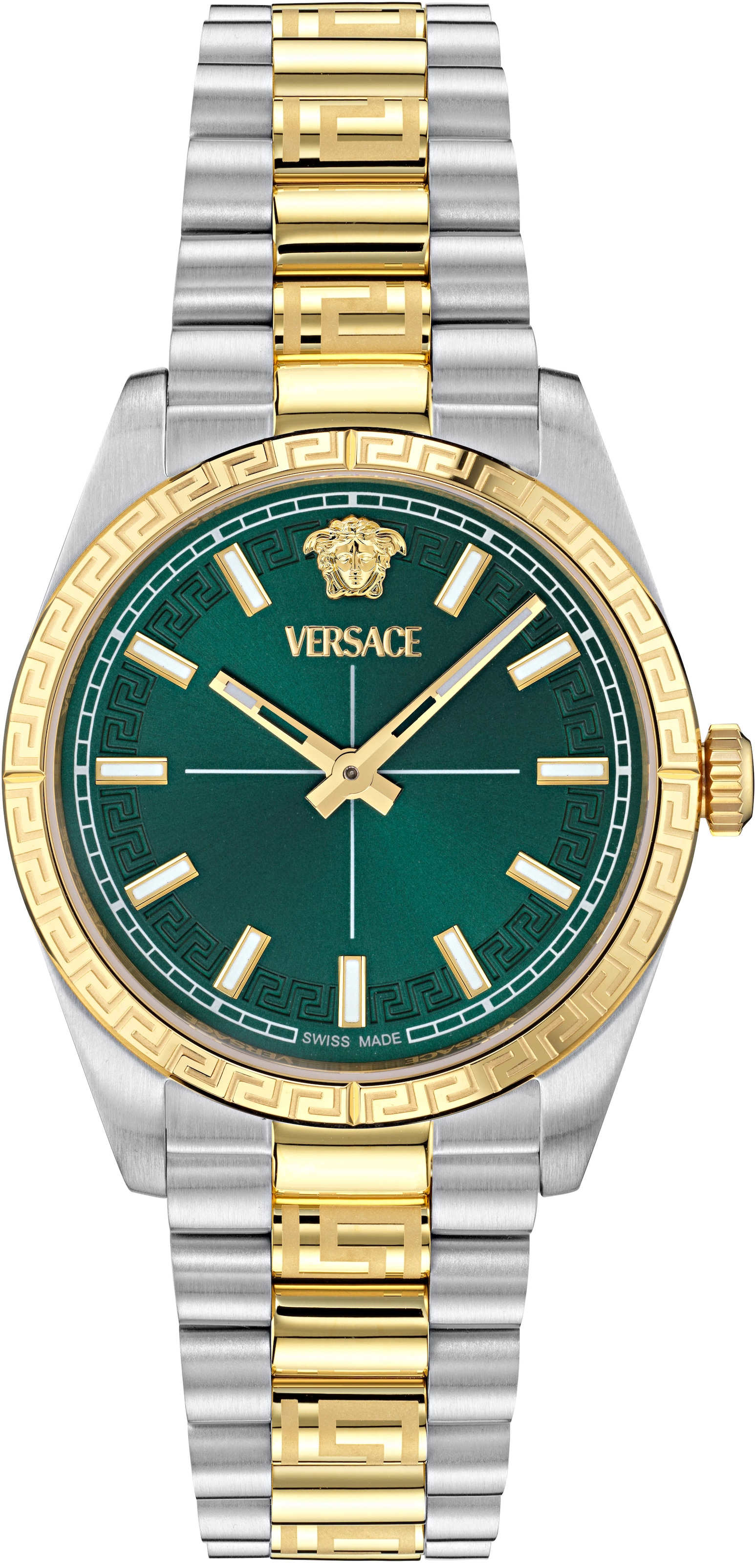 VERSACE Damen Quarzuhr "MILLENYIUM LADY", gold, Armbanduhren, Armbanduhr, Damenuhr, Swiss Made, Edelstahlarmband, analog
