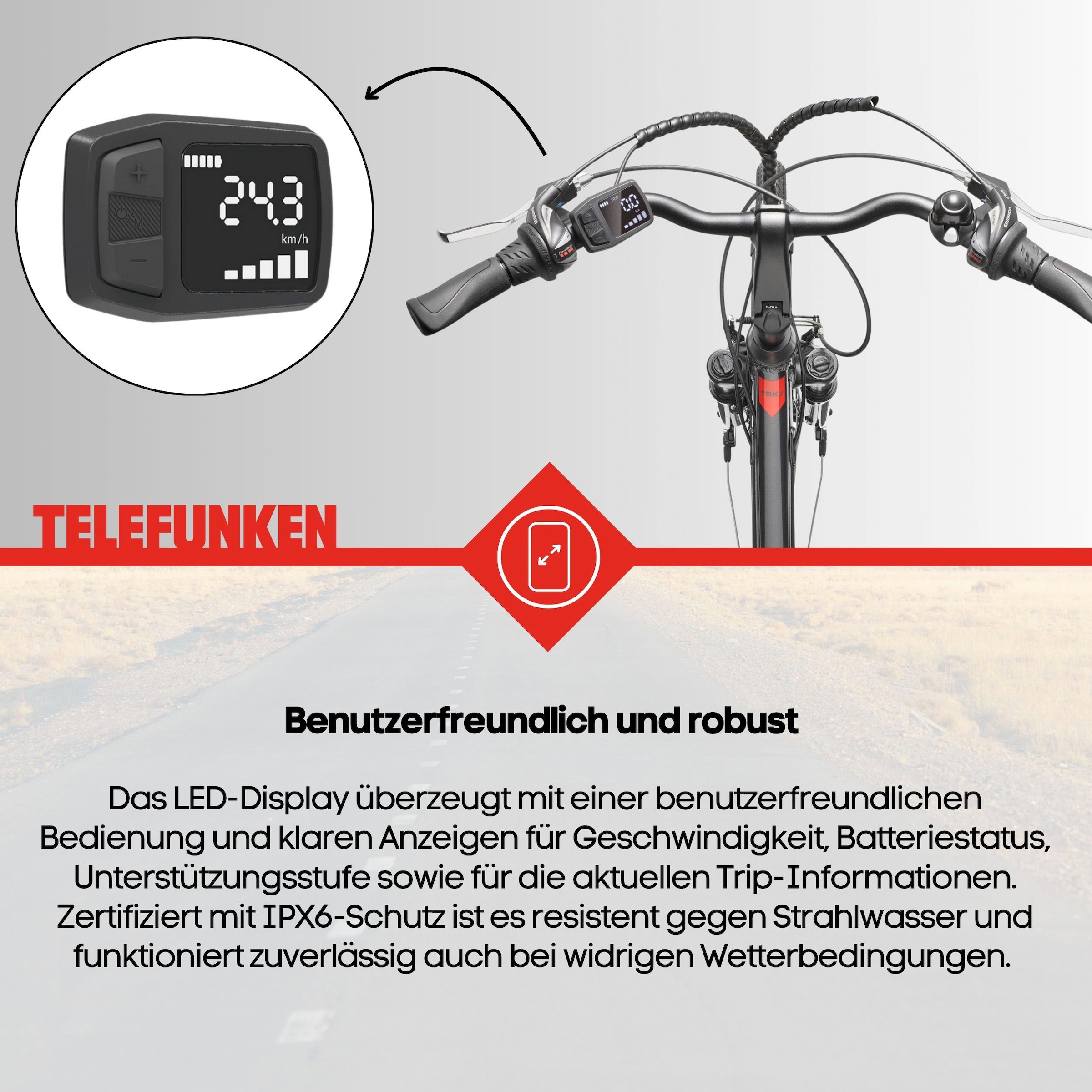 Telefunken E-Bike »E-Trekking Expedition XT485 Damen«, 21 Gang, Shimano, Acera, Heckmotor 250 W, Pedelec, Elektrofahrrad, Trekkingrad, Damen, innerhalb StVZO, 28 Zoll