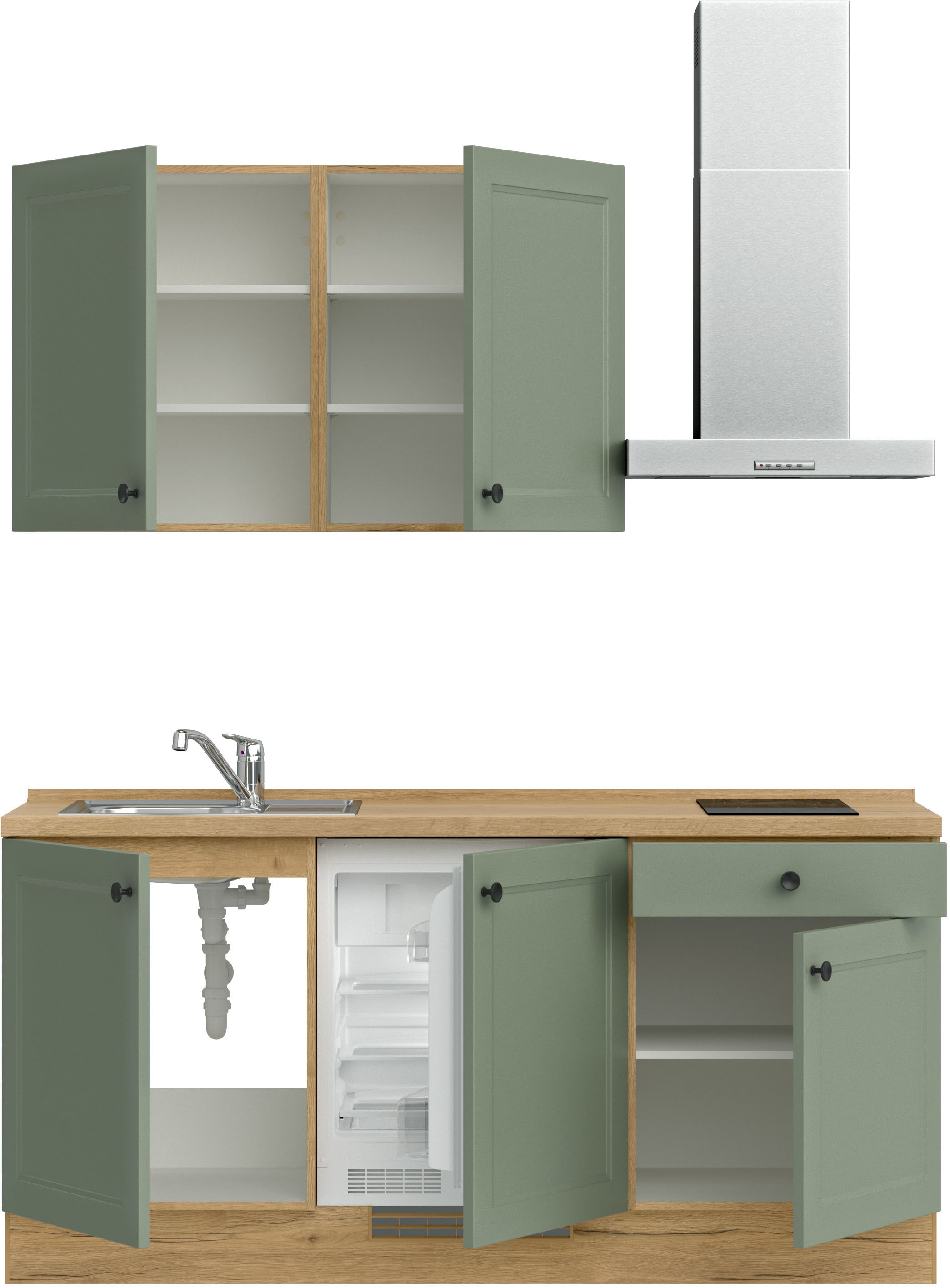 nobilia® Küchenzeile »"Cascada I"«, vormontiert, Ausrichtung wählbar, Breite 180 cm, wahlw. mit E-Geräten