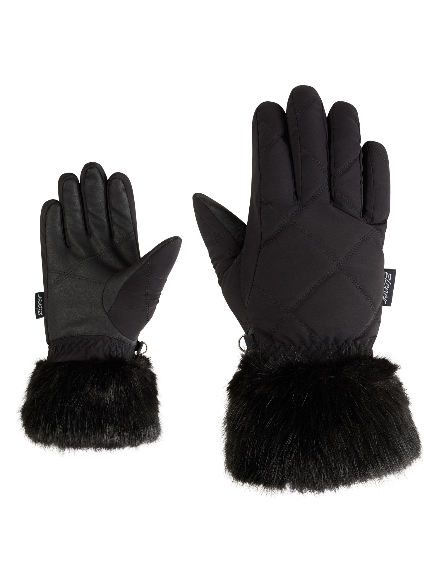 ZIENER Damen Strickhandschuhe "KWINZ-Z glove lady"schwarz, Gr. 6,5, Obermaterial: 100% Polyester; Innenhand: 100% Polyester (recycelt); Futter: 100%