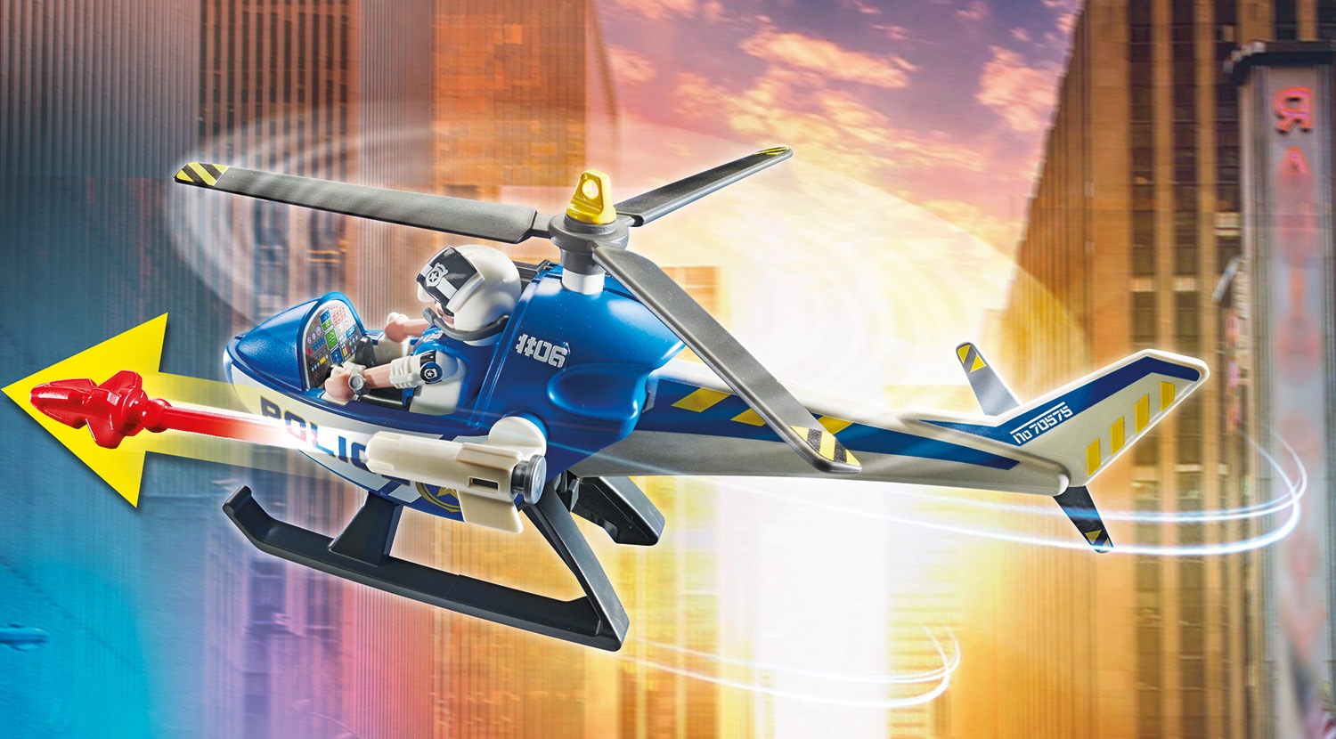 Playmobil® Konstruktions-Spielset »Polizei-Helikopter: Verfolgung des Fluchtfahrzeugs (70575)«, (124 St.), City Action