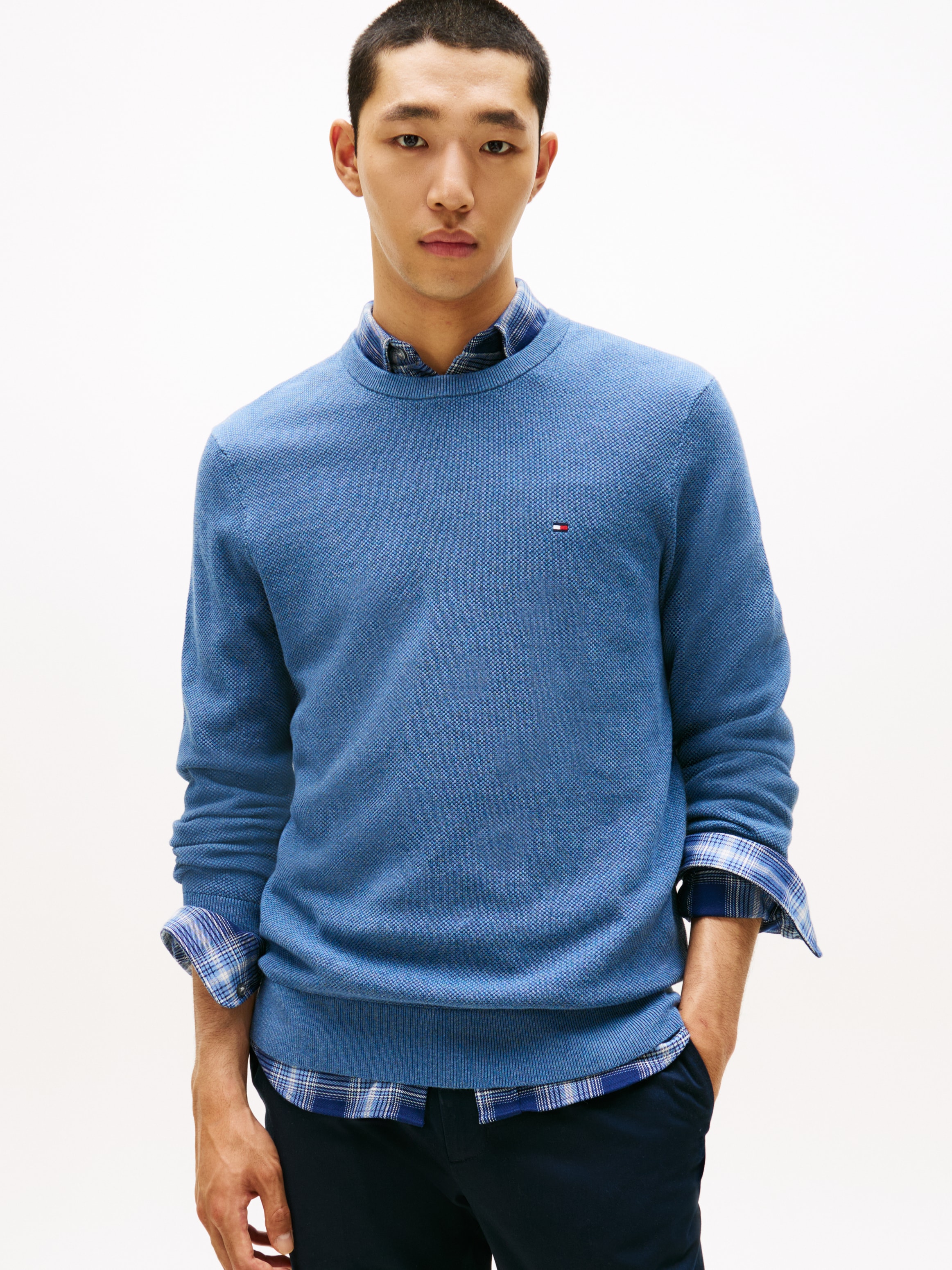 Tommy Hilfiger Rundhalspullover "ESSENTIAL STRUCTURE CREW NECK mit Struktur günstig online kaufen