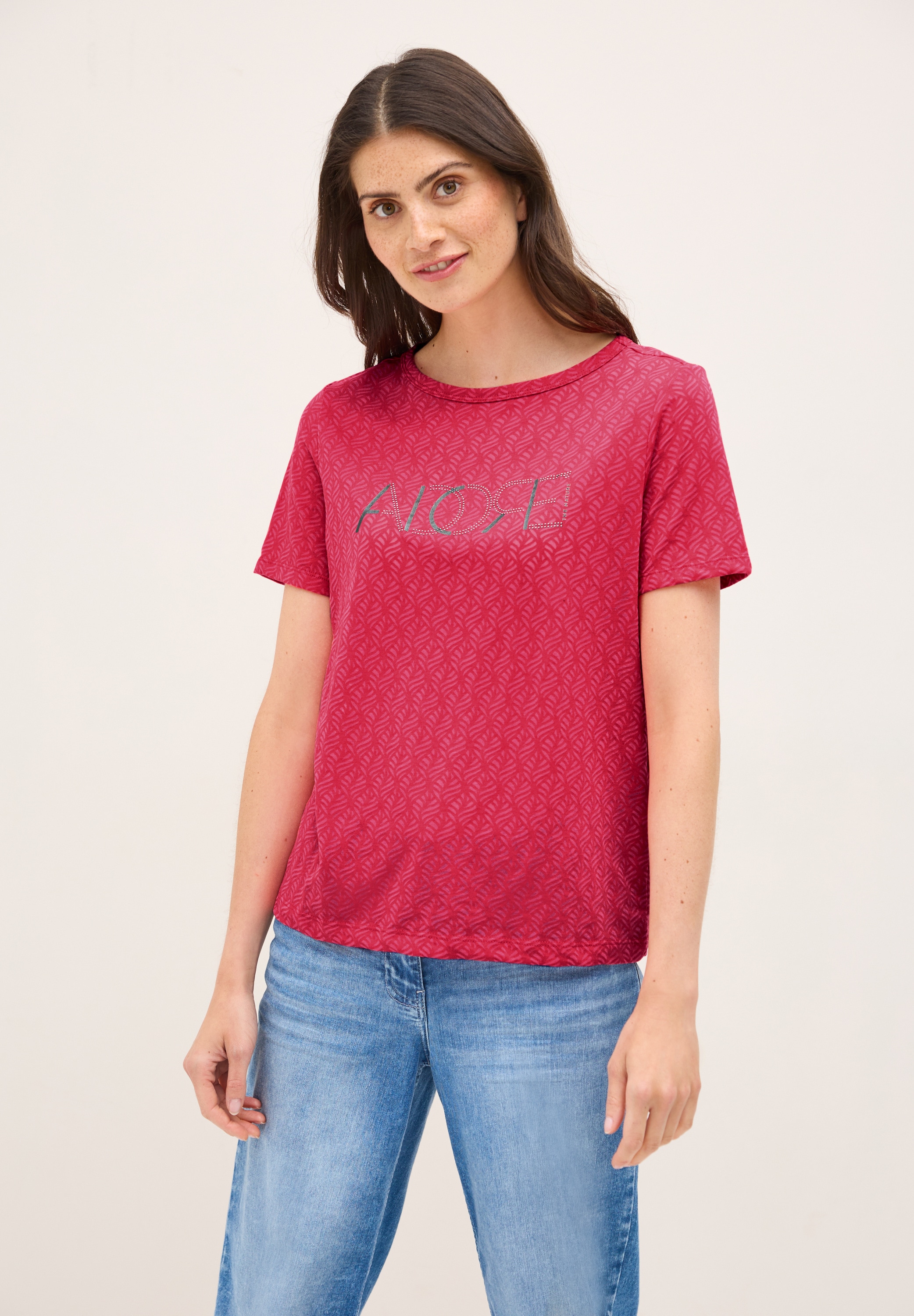 Cecil T-Shirt, in Ausbrenner-Optik mit Wording günstig online kaufen