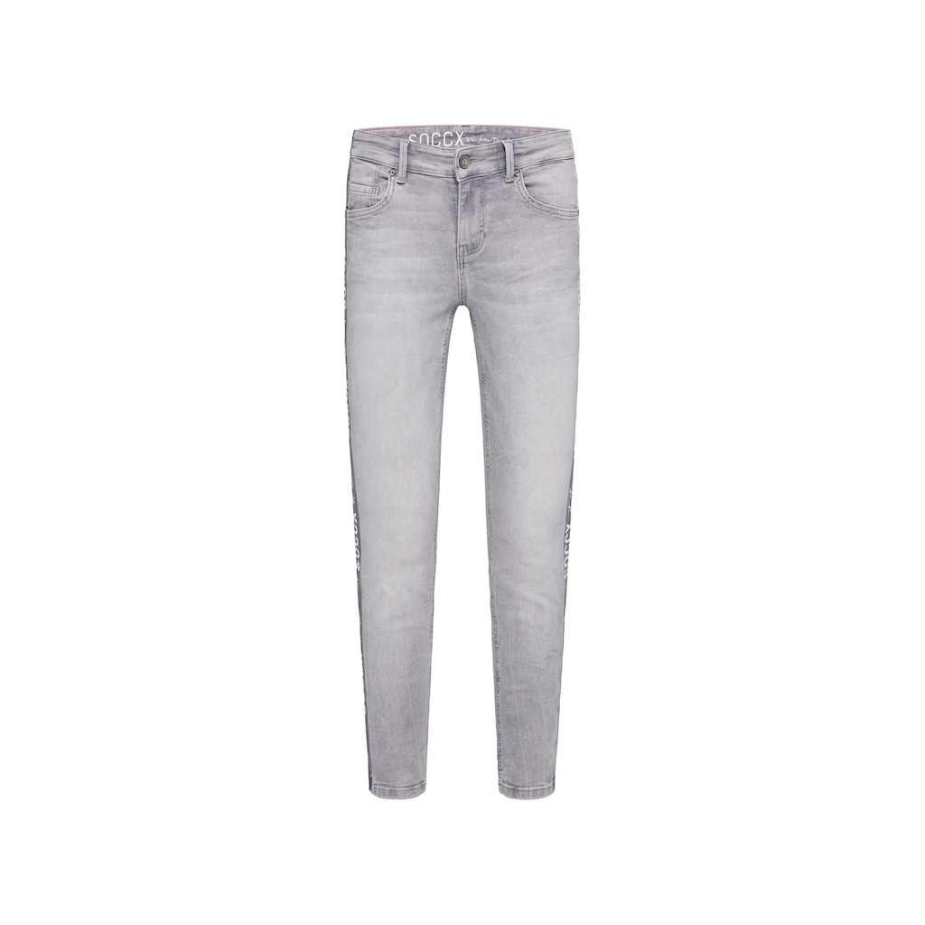 SOCCX Slim-fit-Jeans, mit verkürztem Bein