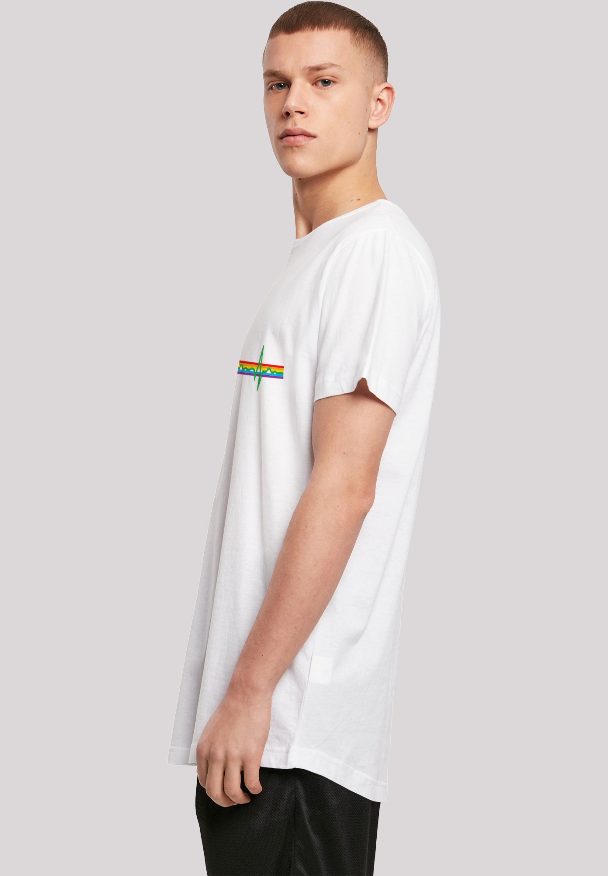 F4NT4STIC T-Shirt »Pink Floyd Prism Heartbeat Rainbow«, Herren,Premium Merch,Lang,Longshirt,Bandshirt