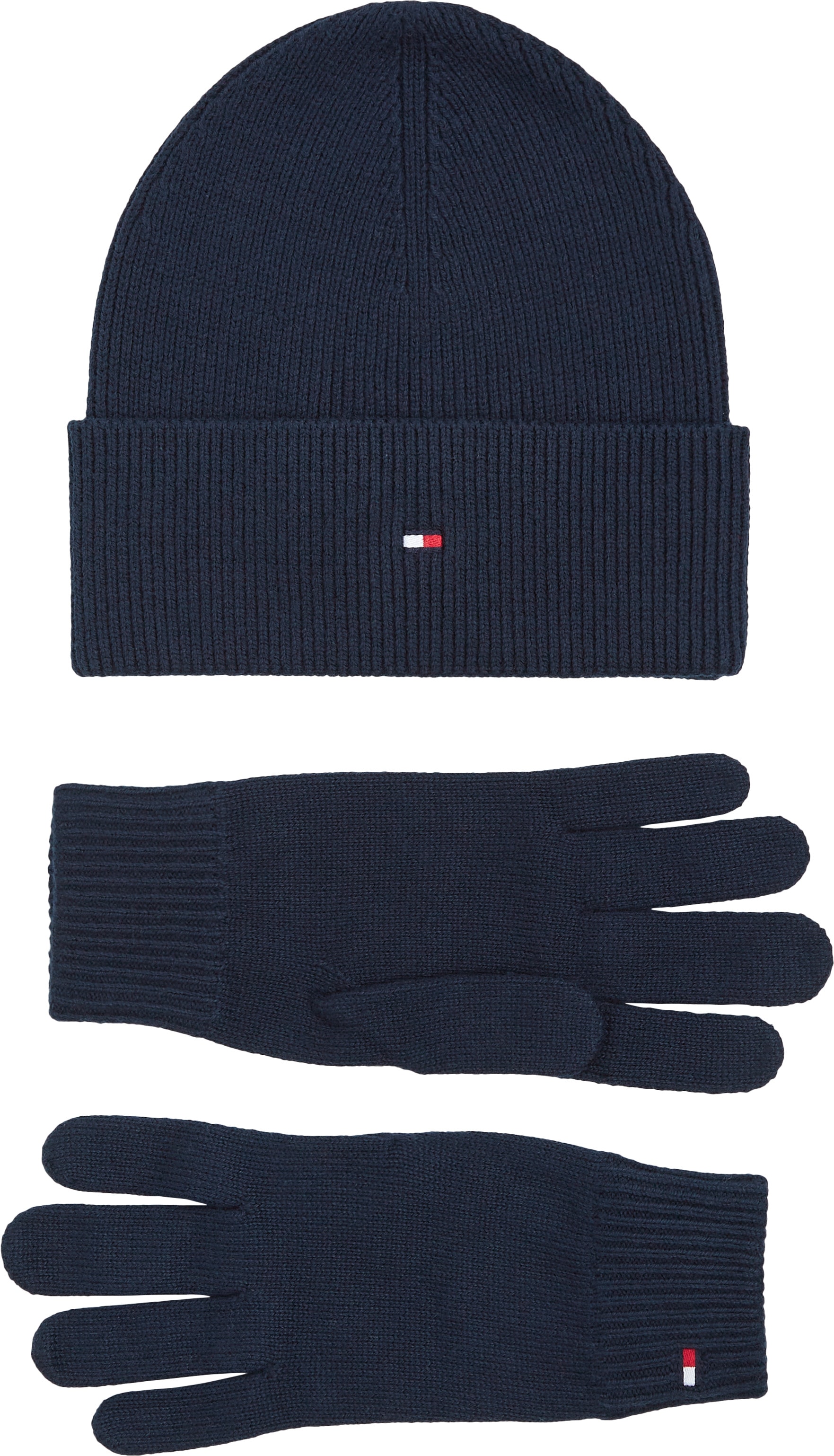 Strickmütze »ESSENTIAL BEANIE & GLOVES GP«, (Set, Mütze-Schal), mit Logostickerei