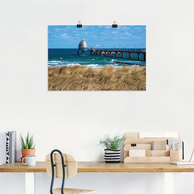 Wandbild Poster bestellen Artland als »Seebrücke | Wandaufkleber Küstenbilder, oder Größen Leinwandbild, der BAUR in versch. St.), Zingst«, Ostseeküste in (1 Alubild, an