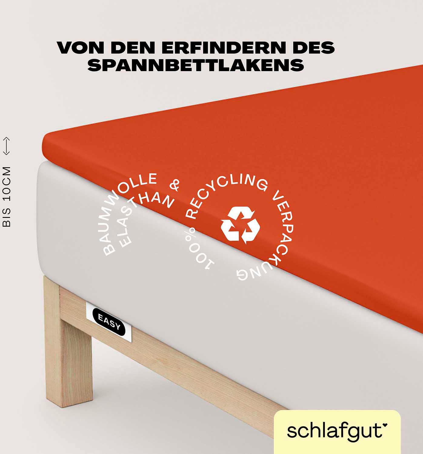 Schlafgut Spannbettlaken "EASY Jersey Elasthan Topper" MADE IN GREEN by OEKO-TEX