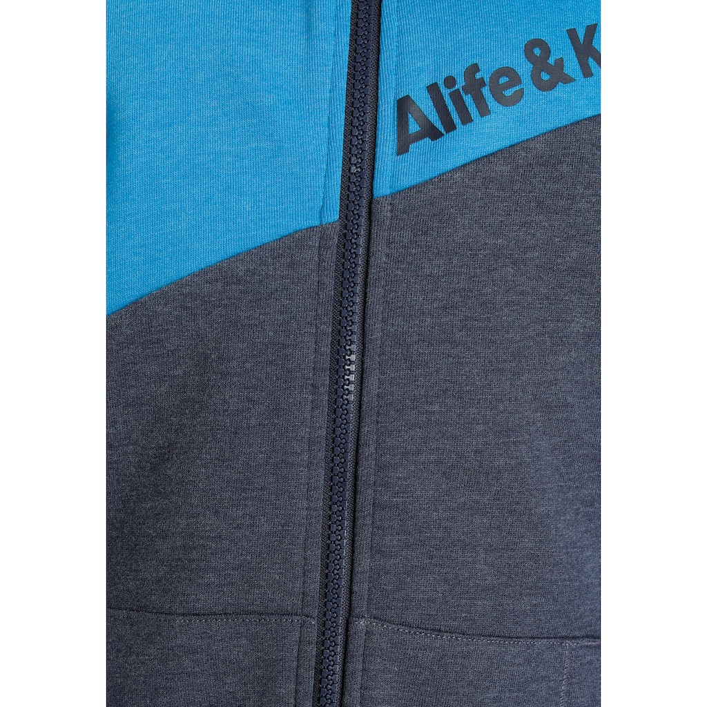 Alife & Kickin Sweatjacke »mit coolem Colorblocking«, in melierter Qualität