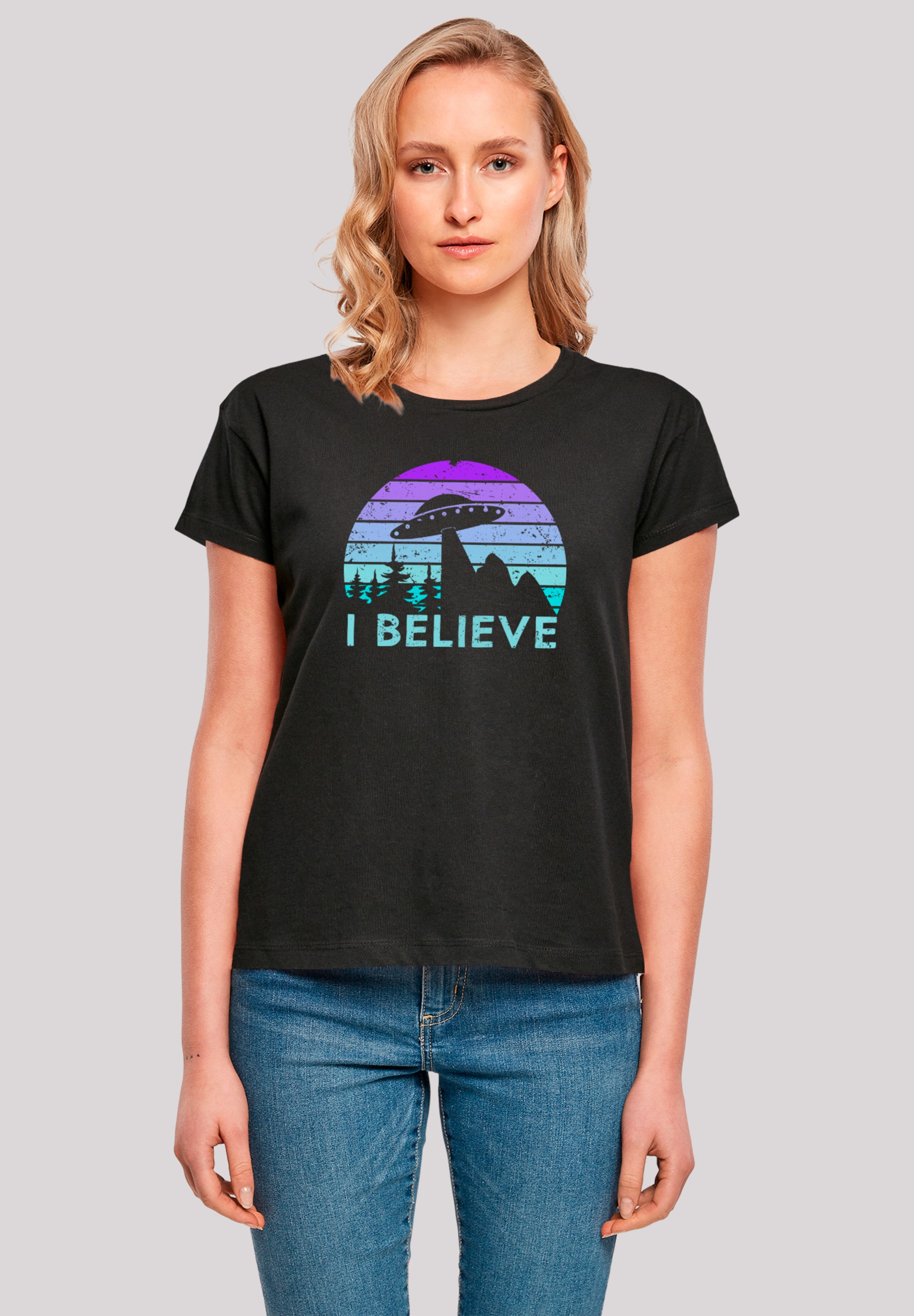 F4NT4STIC T-Shirt "I BELIEVE UFO Alien Raumschiff Retro", Premium Qualität günstig online kaufen