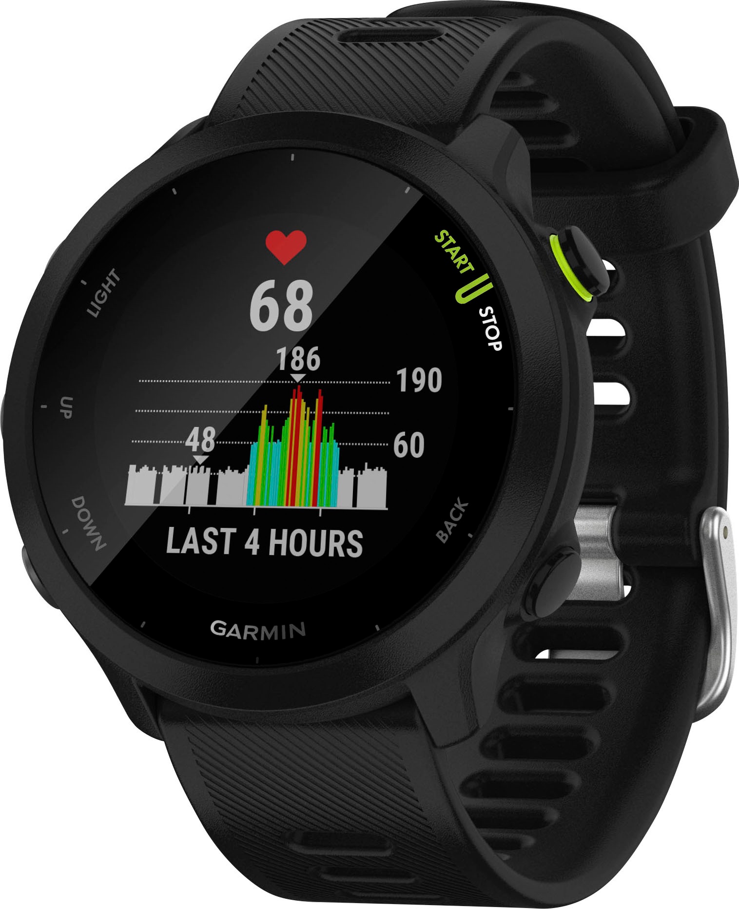 GARMIN Smartwatch "FORERUNNER 55 Multisport-", schwarz, Smartwatches, GPS-Laufuhr