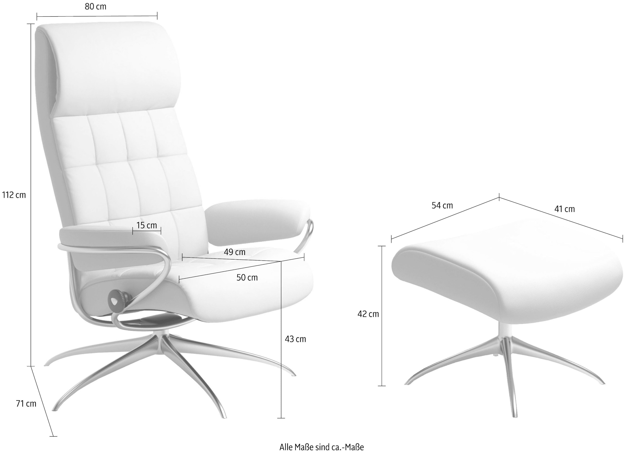 Stressless® Relaxsessel »London« Set, Relaxsessel mit Hocker,  mit Hocker, High Back, mit Star Base, Gestell Schwarz