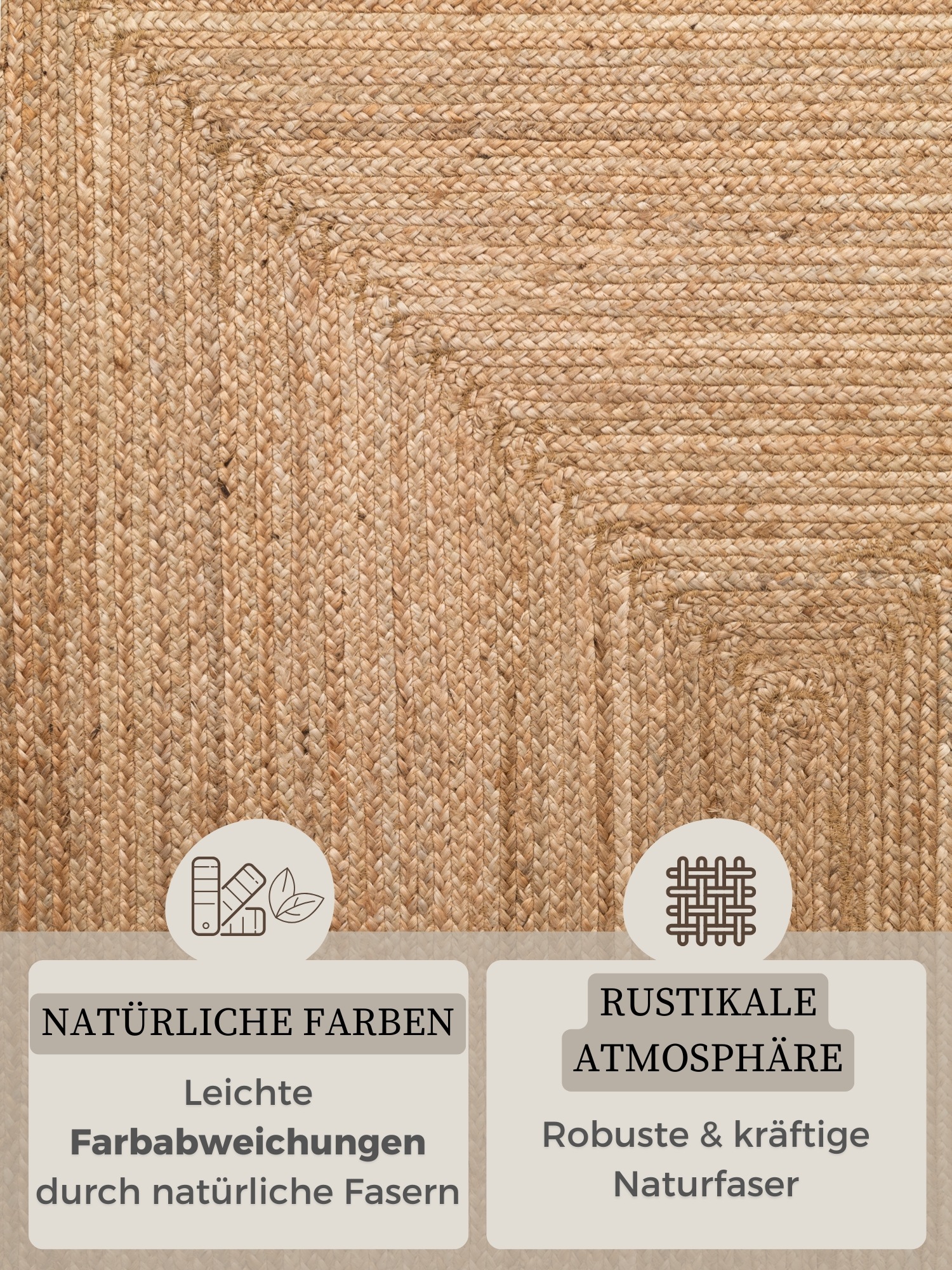 Teppich HANSE HOME "Sharmila Juteteppich", braun (natur braun), B:60cm H:9mm L:90cm, Jute, Teppiche, Teppich, 100% Jutefaser, Natur, Wohnzimmer, Esszimmer, Flur, Boho, Skandi 3