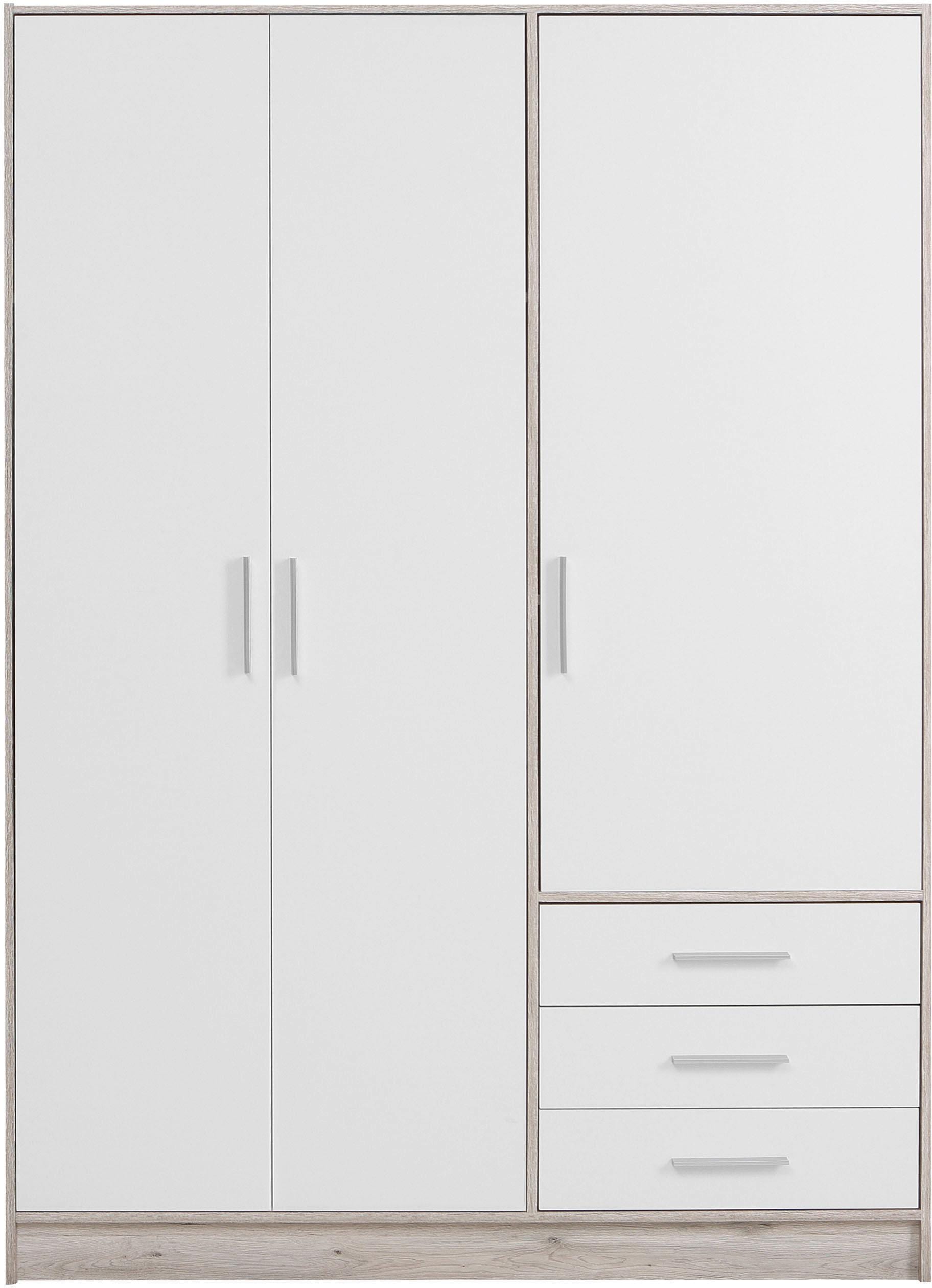 FORTE Kleiderschrank »Jupiter, Made in Europe, mit Schubladen«, (Maße (T/H): 60/200 cm), Stauraum, 2 Breiten, 4 Farben, Schubladen, variable Einlegeböden