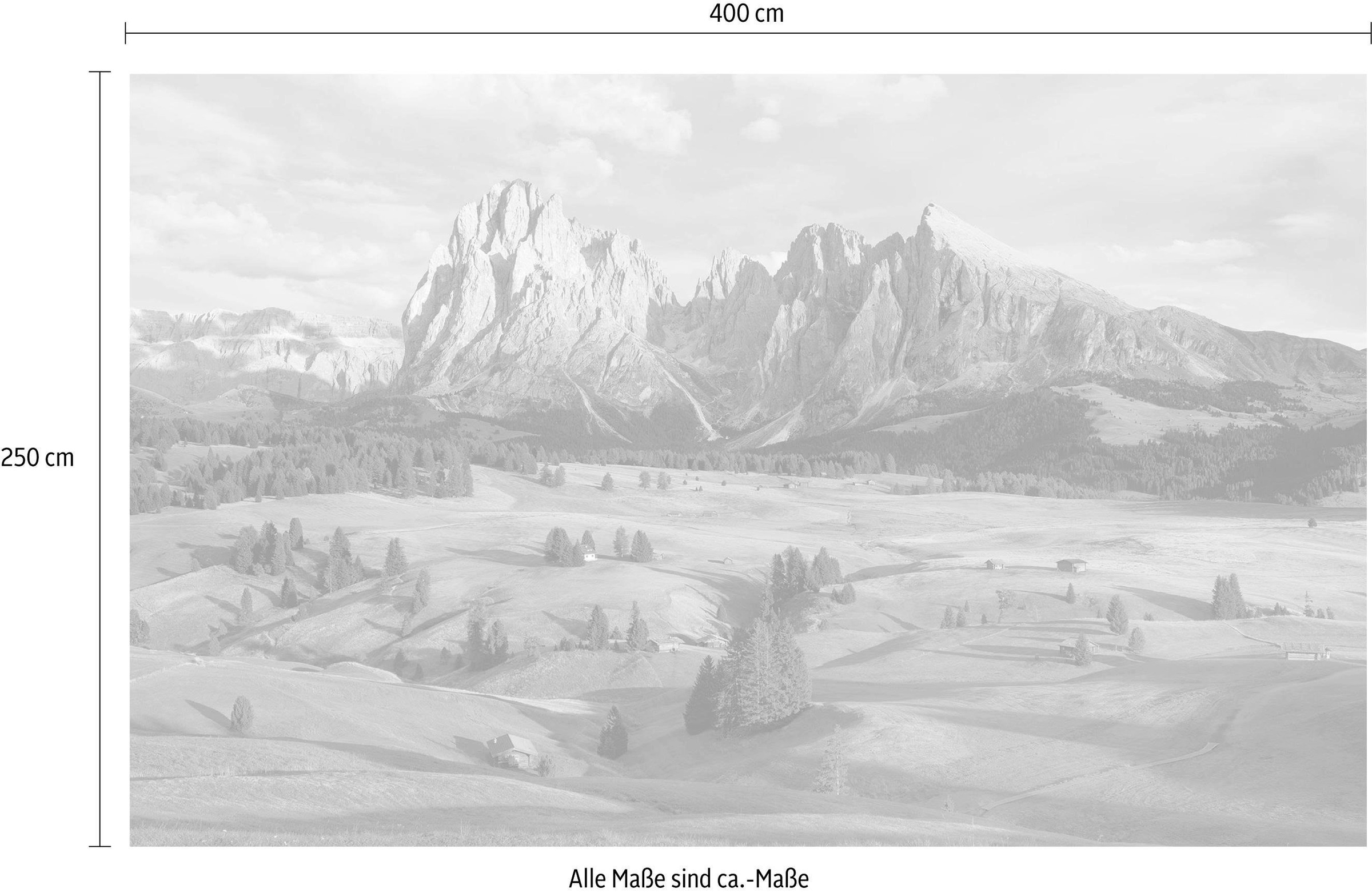Komar Vliestapete »Digitaldruck Vlies - Alpen - Größe 400 x 250 cm«, bedruckt, Wohnzimmer, Schlafzimmer