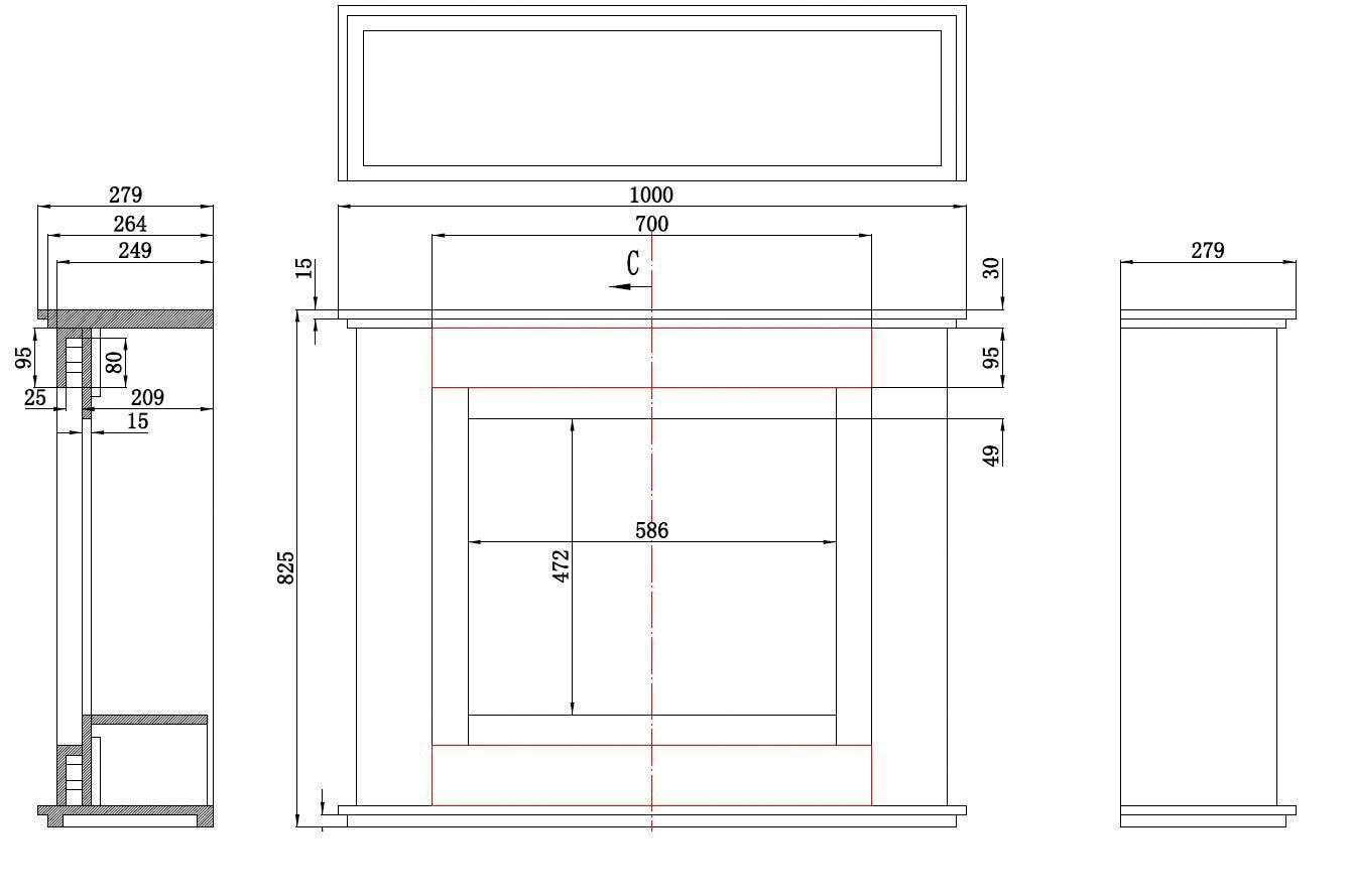 Elektrokamin »Eckernförde«, bis 1500 W Heizleistung, regelbares Flammenbild, Fernbedienung, Timer