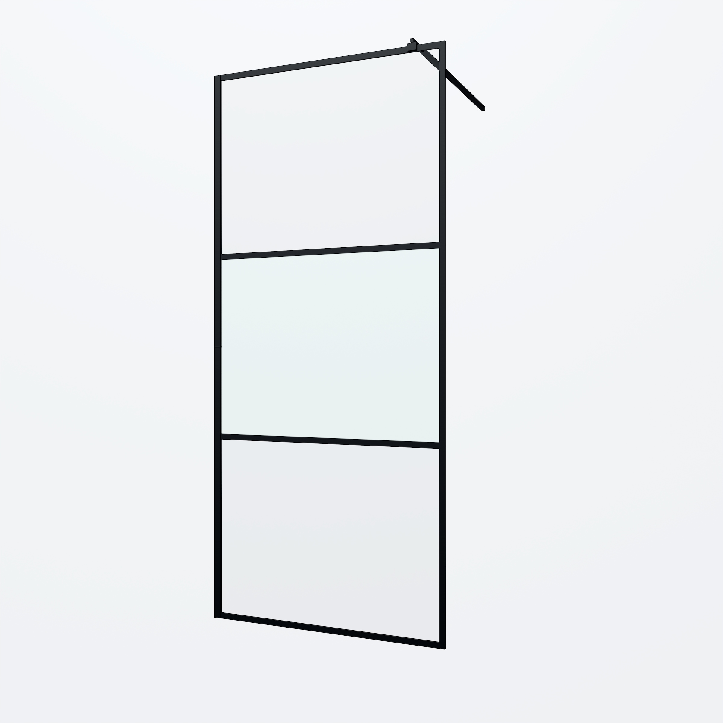 Walk-in-Dusche WELLTIME, B:90cm H:195cmschwarz, Duschwände, "Walk-In Foggy Black", Milchglaseinsatz für perfekten Sichtschutz