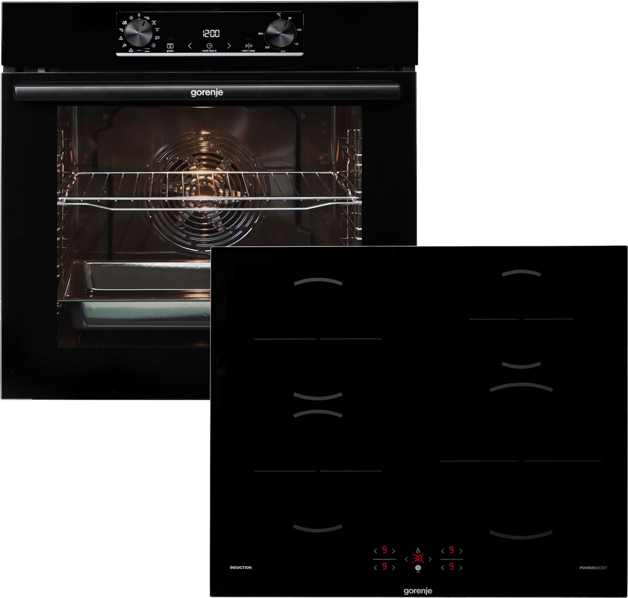 GORENJE Backofen-Set "BOP6737E02BK" mit Teleskopauszug nachrüstbar Pyrolyse günstig online kaufen