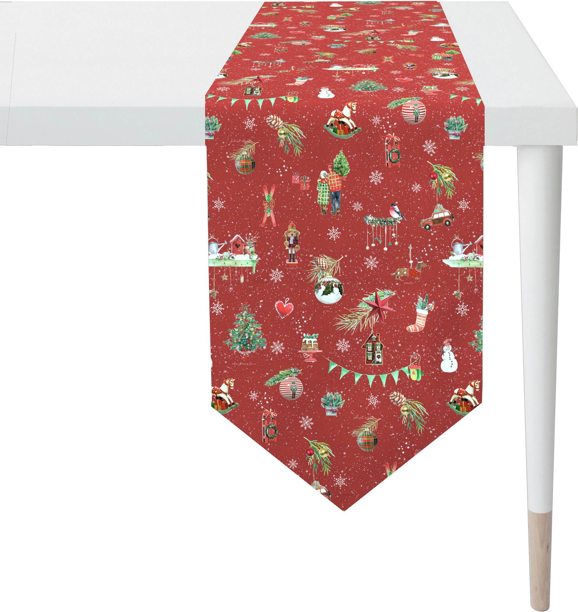APELT Tischband »6200 WINTERWELT, Weihnachtsdeko, Weihnachten«, (1 St.), Digitaldruck
