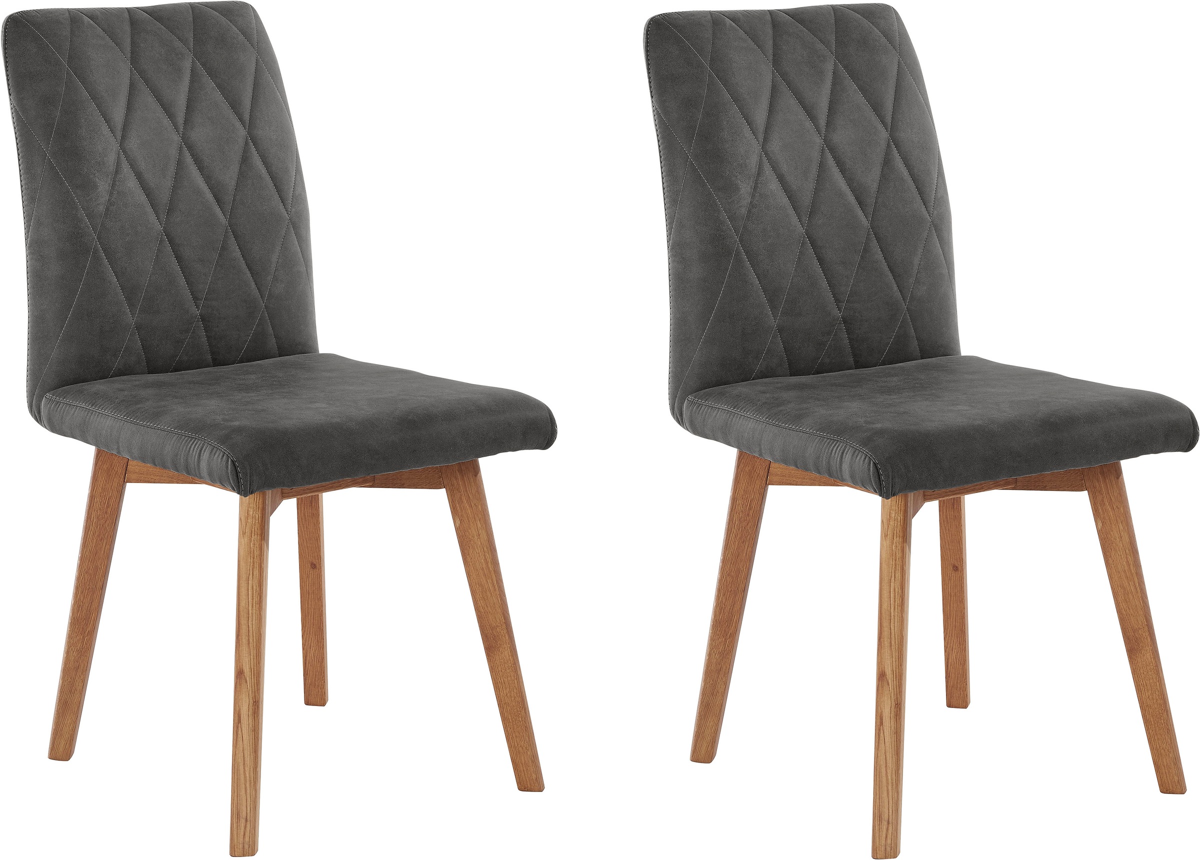 Home affaire Esszimmerstuhl "Brest" (Set) 2 Stk. Microfaser Gestell aus Eic günstig online kaufen