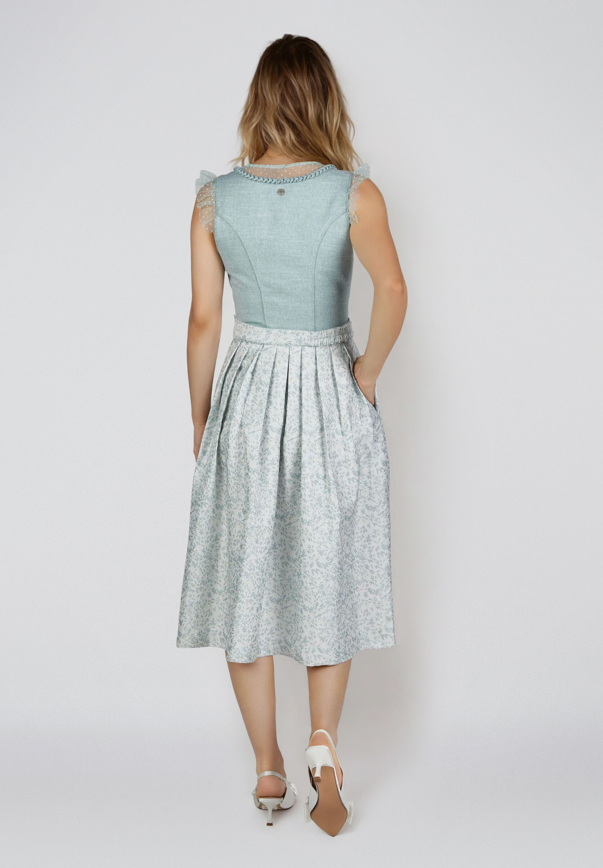 Spieth & Wensky Dirndl »Hala« in feine Leinenoptik und dekorative Zopfborte