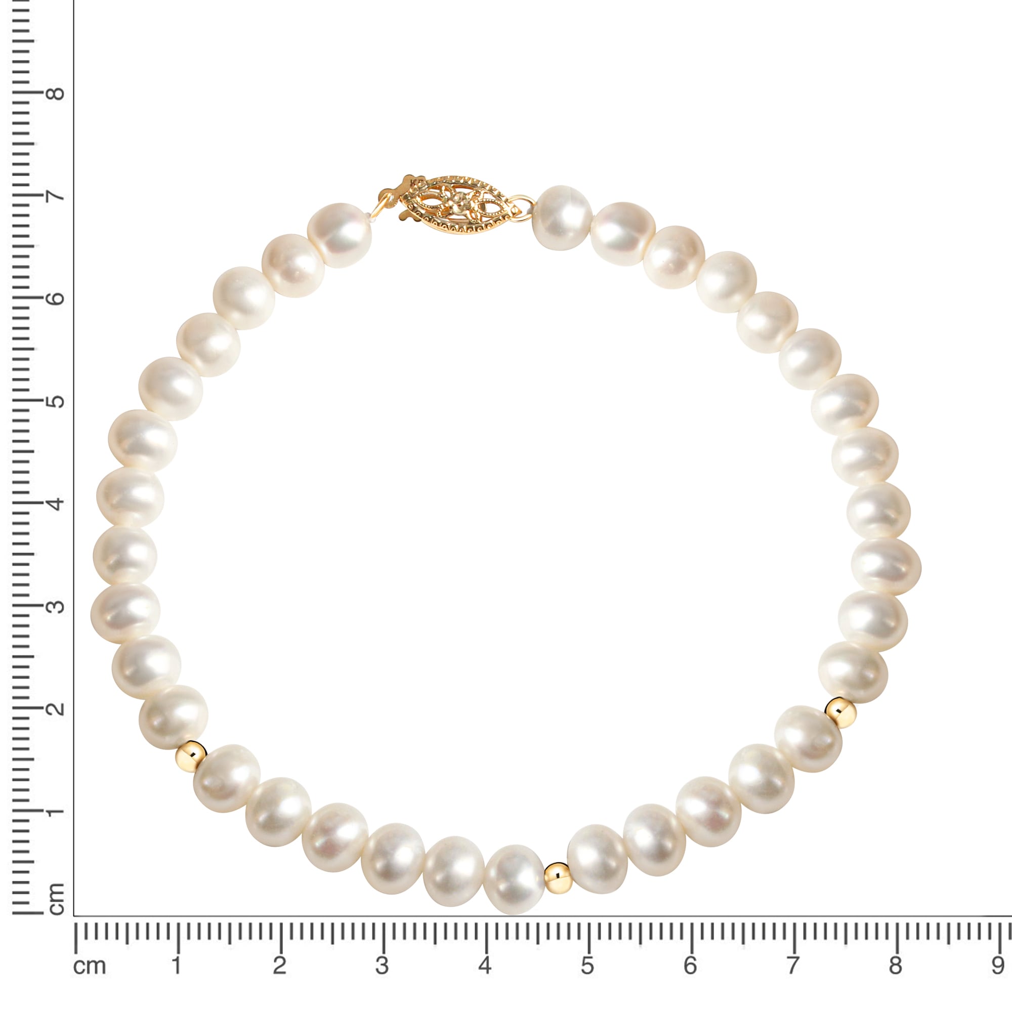 Fascination by Ellen K. Armband »Gold 585 mit weißen Perlen 20cm«