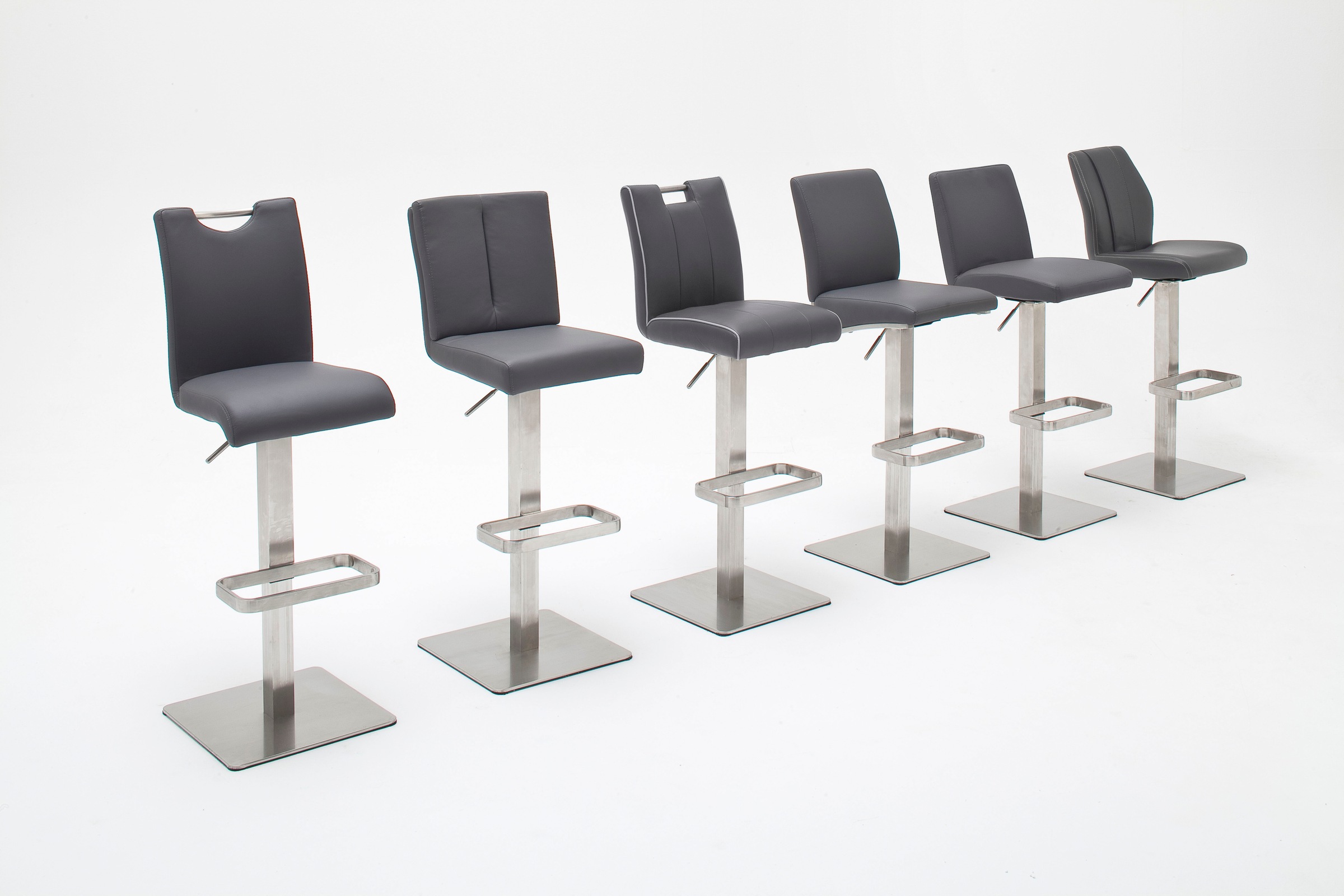 MCA furniture Bistrostuhl »BARBECOOL Barhocker Bistrostuhl Tresenhocker« () mit Rückenlehne, Bodenplatte eckig, 180° drehbar, Sitzhöhe von 55-80cm