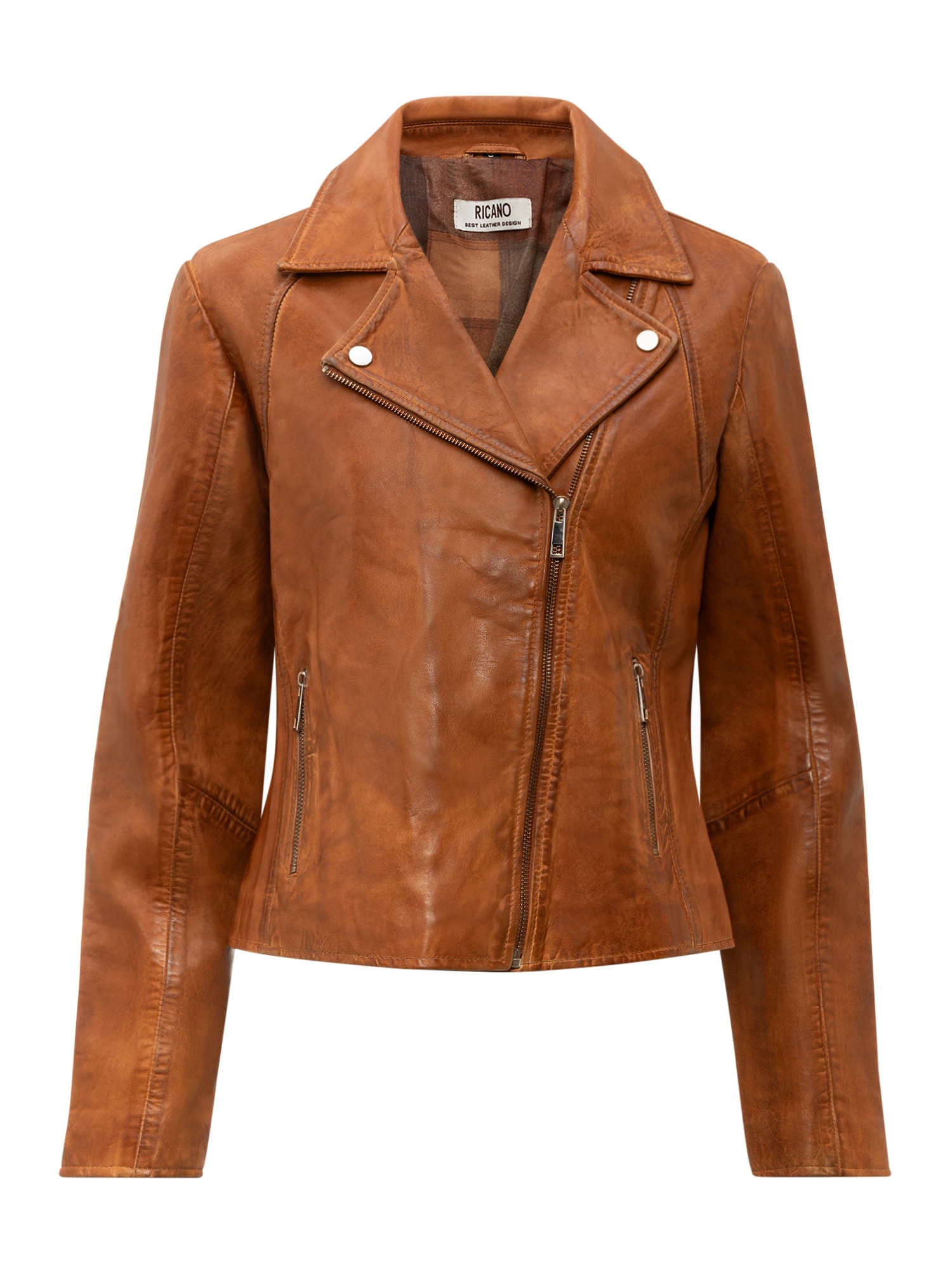 RICANO Bikerjacke "Lederjacke Antonia" Handgefertigt aus echtem Leder