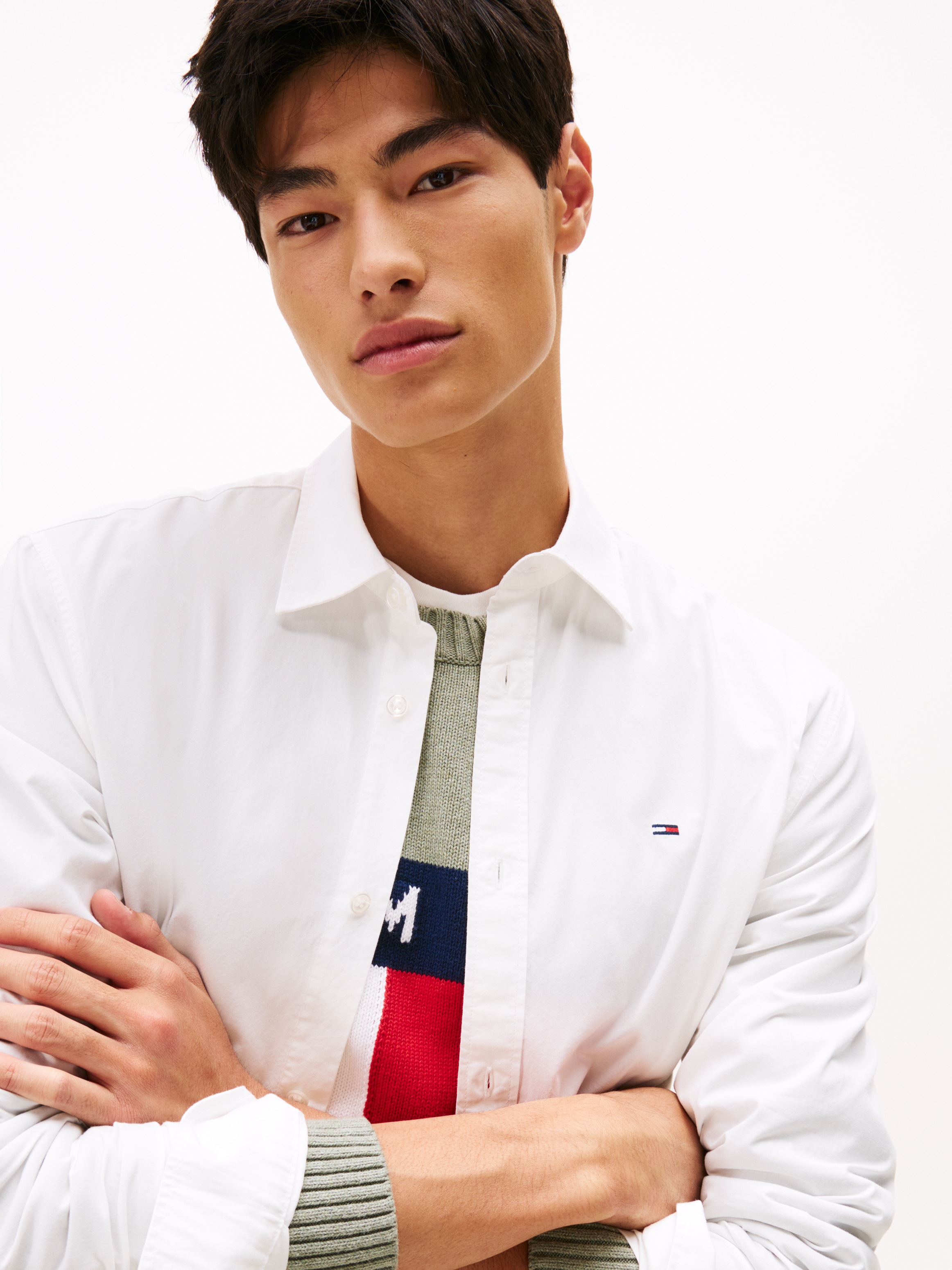 Tommy Jeans Langarmhemd "TJM POPLIN", Regular fit, Kentkragen günstig online kaufen