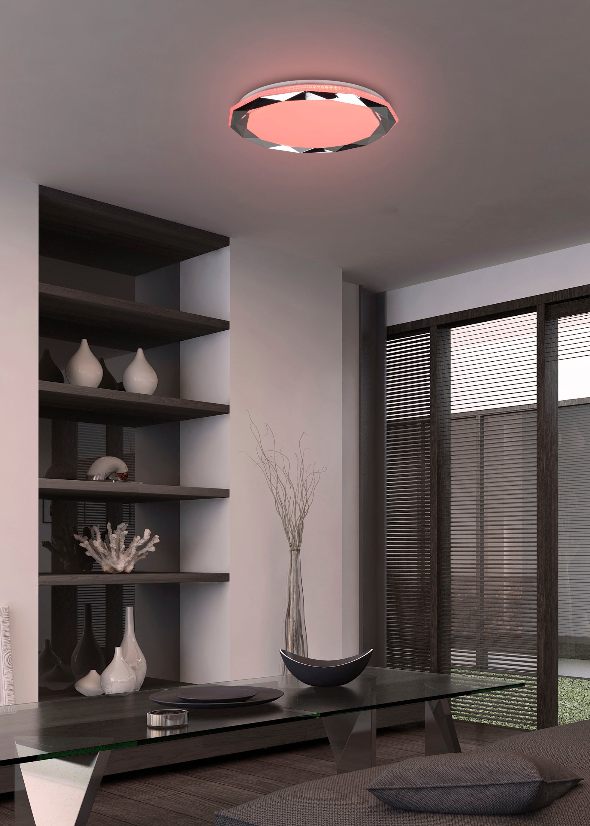 TRIO Leuchten dimmbar LED WiZ Smarthome | Nachtlicht Fernbedienung Deckenleuchte Deckenlampe 1 RGBW »Ando«, BAUR flammig-flammig, Memory