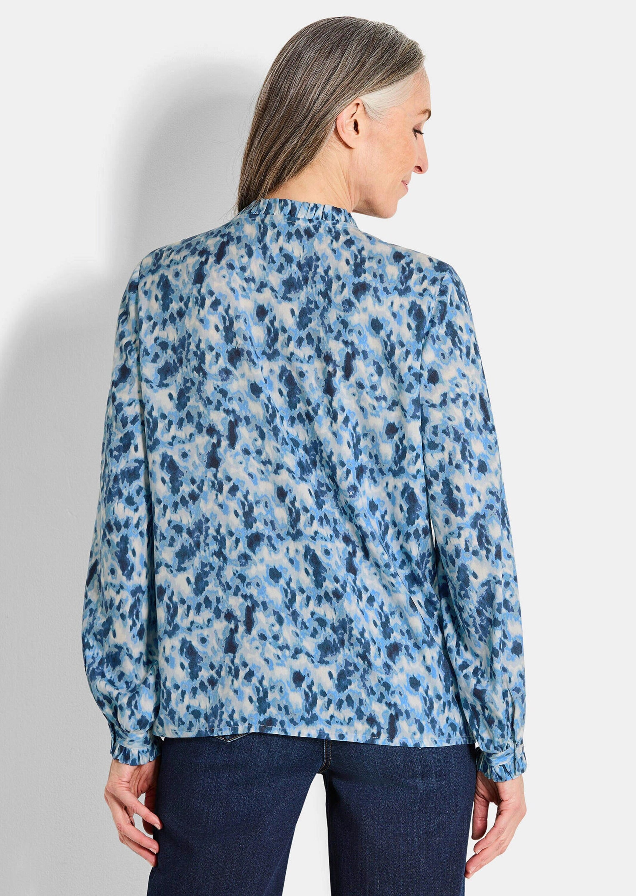 GOLDNER Schlupfbluse »Kurzgröße Viskose-Bluse mit Rüschen«